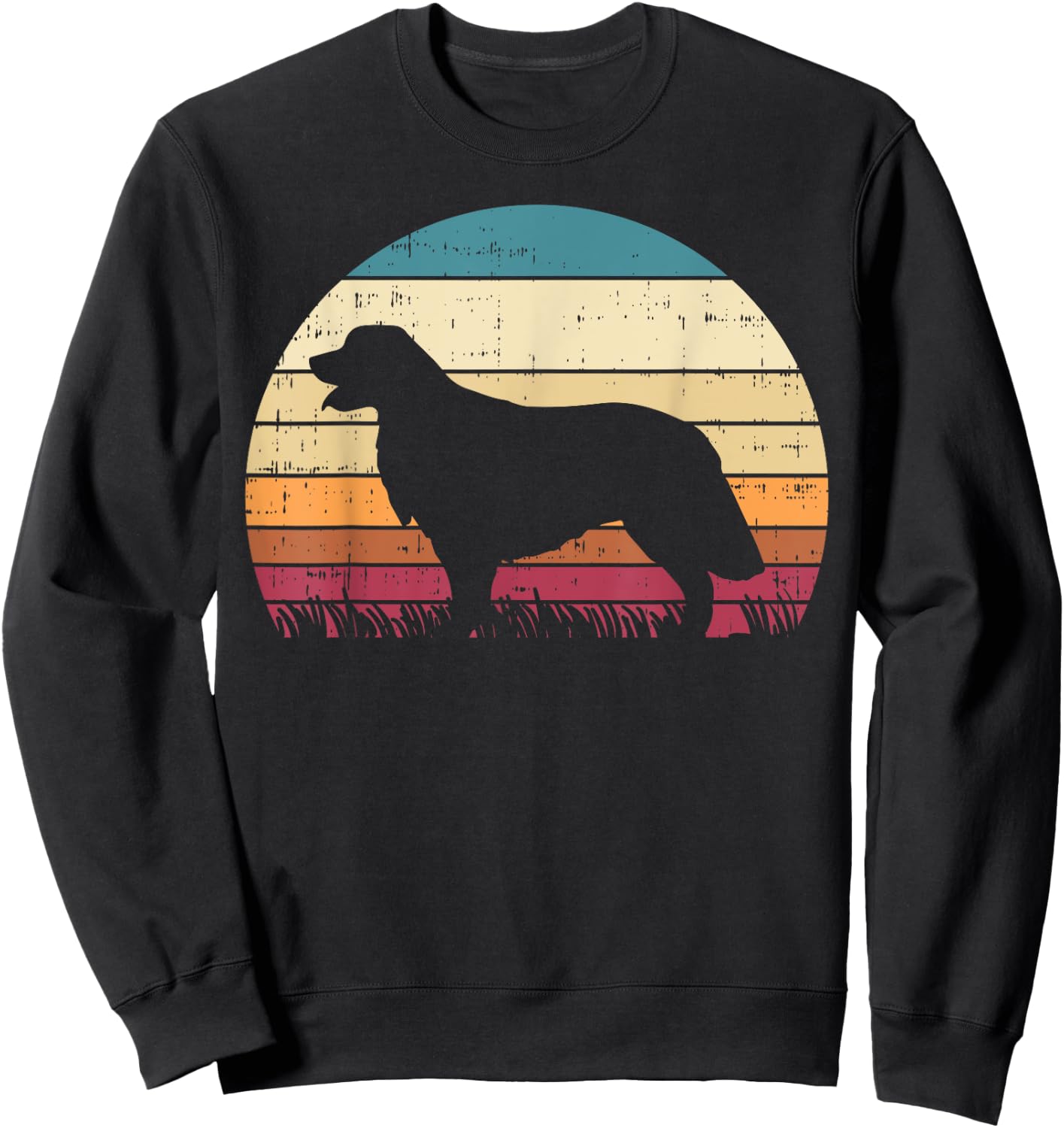 Golden Retriever Silhouette Sunset Retro Pet Dog Lover Gift Men Women Girls Kids Sweatshirt - Sweatshirt | Black