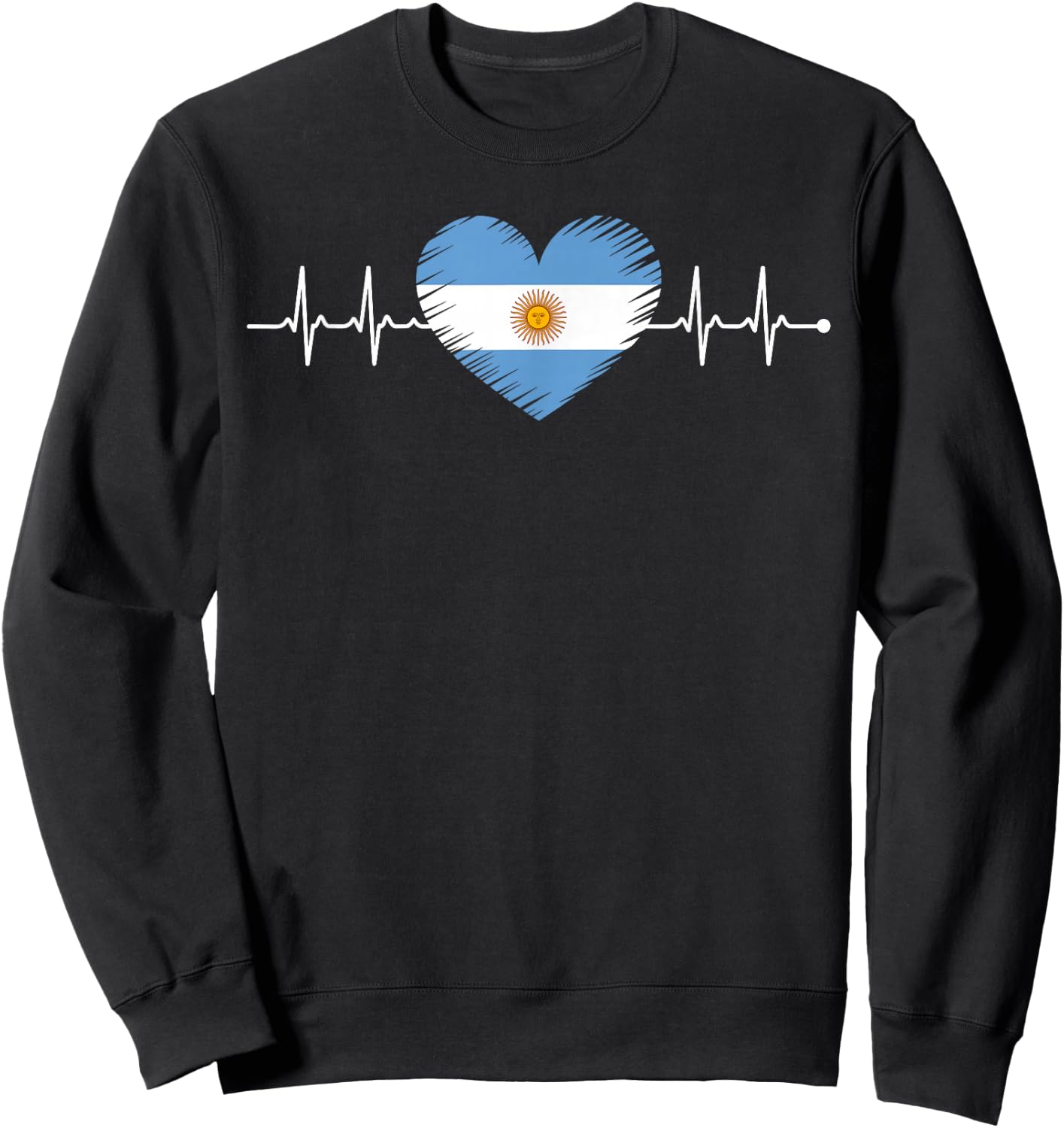 Heartbeat Argentine Argentina Root Sweatshirt - Sweatshirt | Black