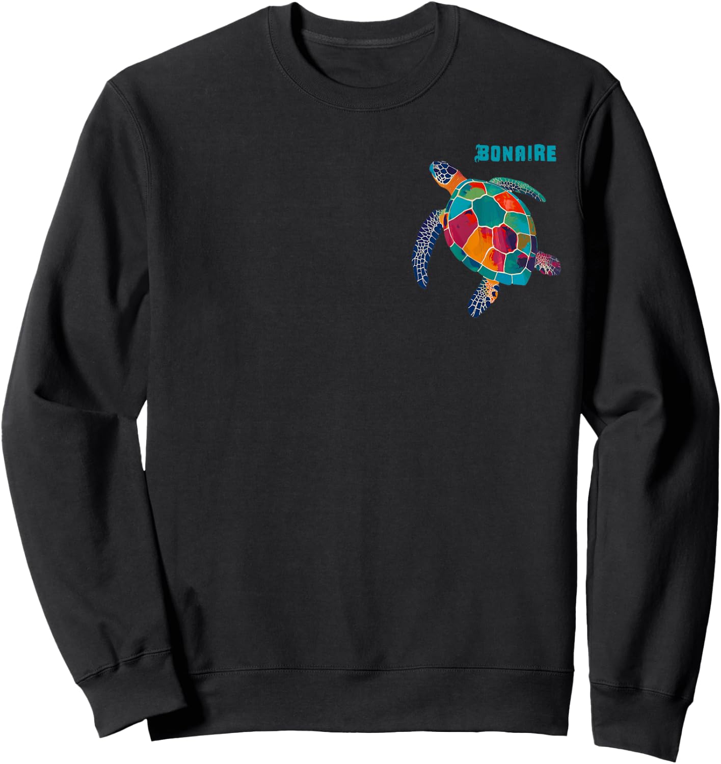Bonaire Tribal Sea Turtle Sailing Scuba Dive Vintage Sweatshirt - Sweatshirt | Black