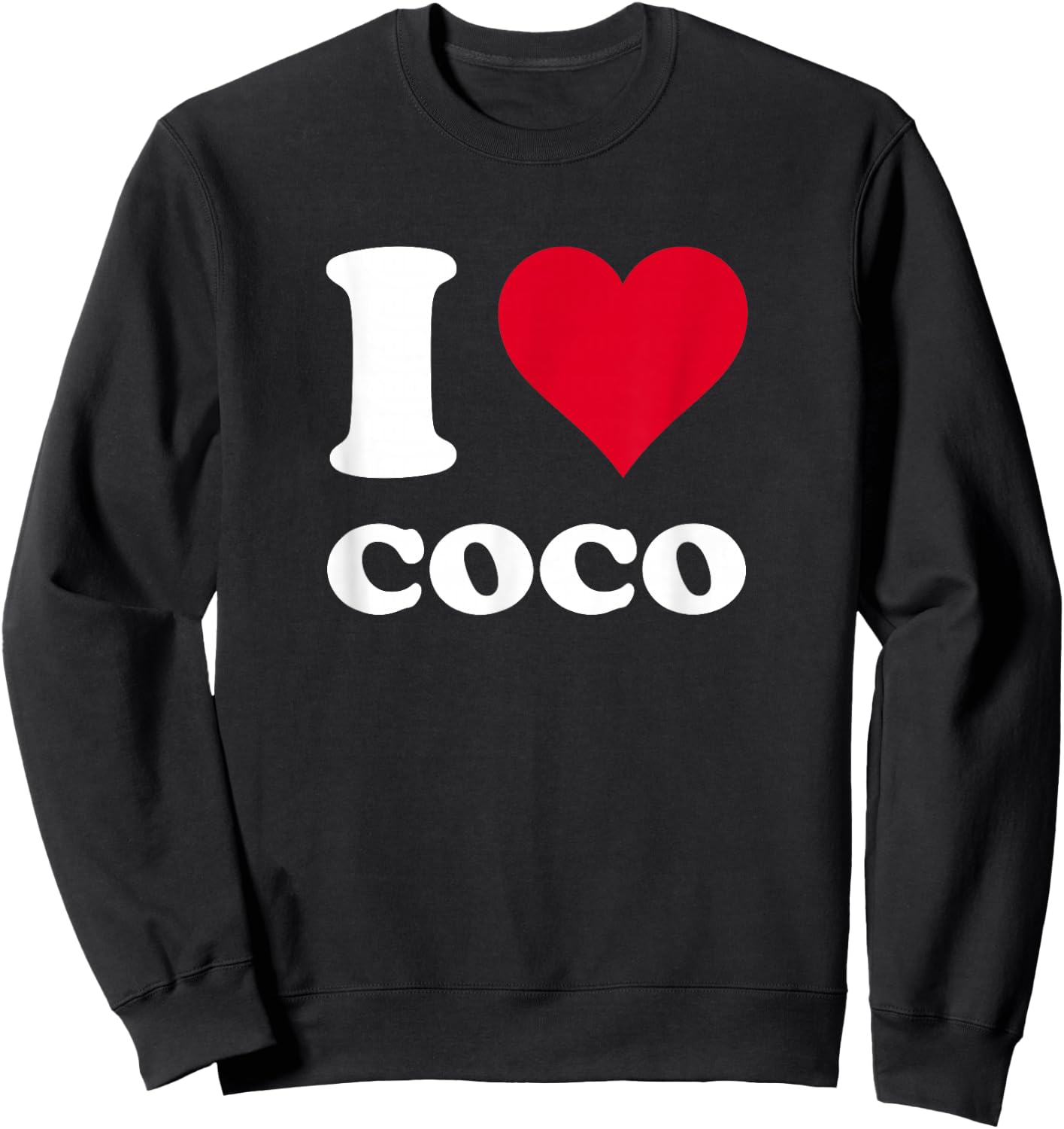 Red Heart "I Love Coco" , Black, S Sweatshirt - Sweatshirt | Black
