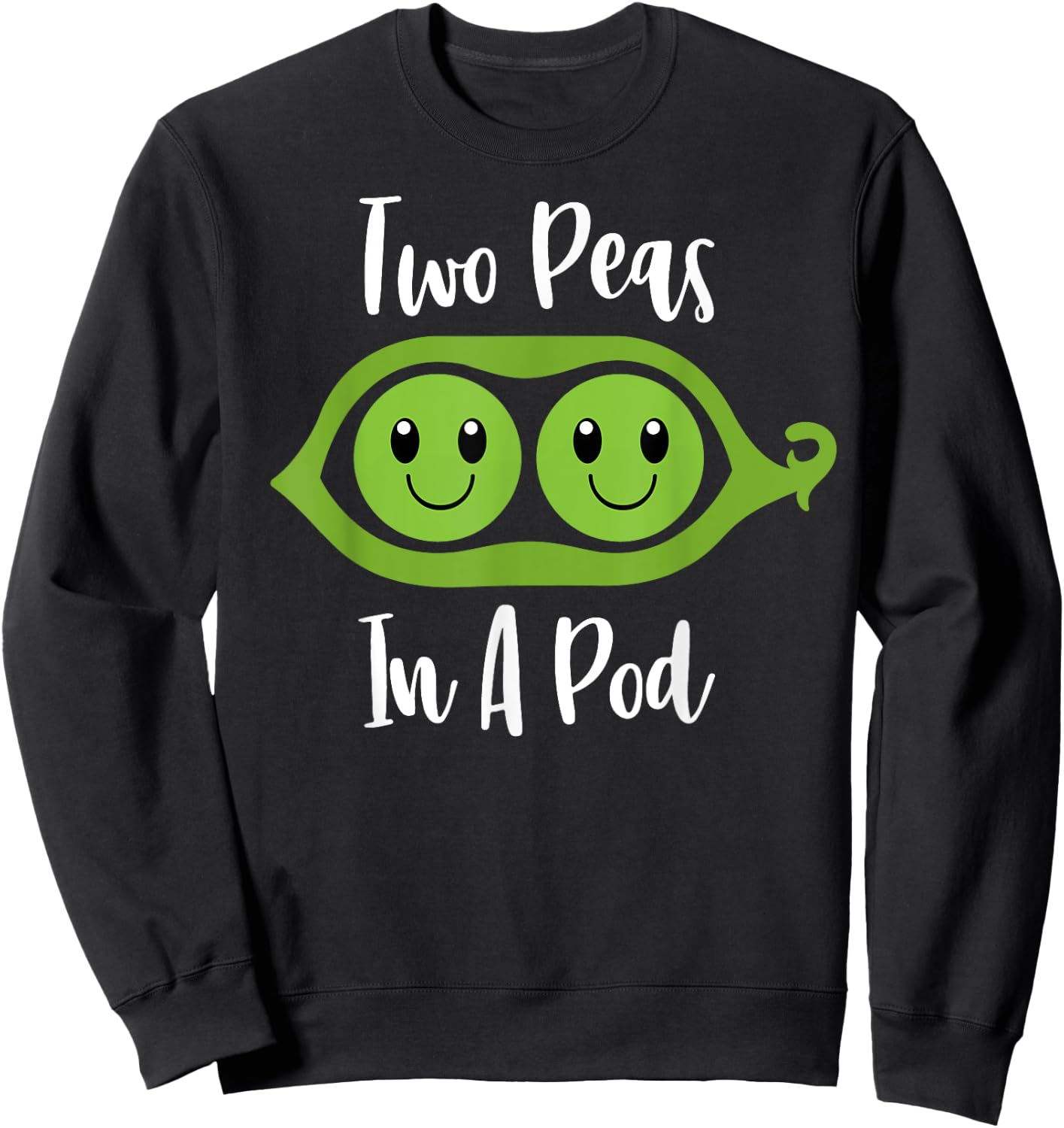 Two Peas In A Pod Couples Matching Best Friend Cute Veg Sweatshirt - Sweatshirt | Black