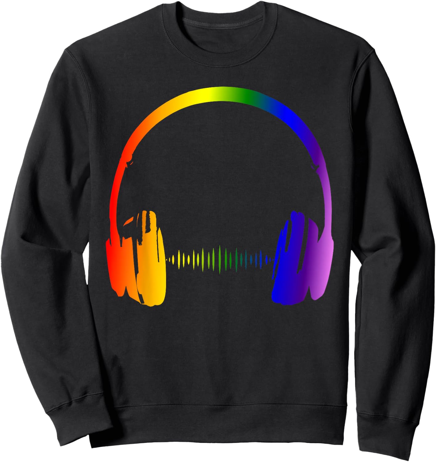 Bunte Kopfhörer Regenbogen Party Techno Radio Nachtclub DJ Sweatshirt - Sweatshirt | Black