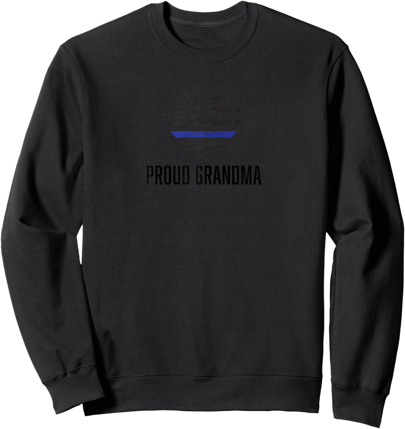 Thin Blue Line Proud Grandma police officer cop Sweatshirt - Sweatshirt | Black