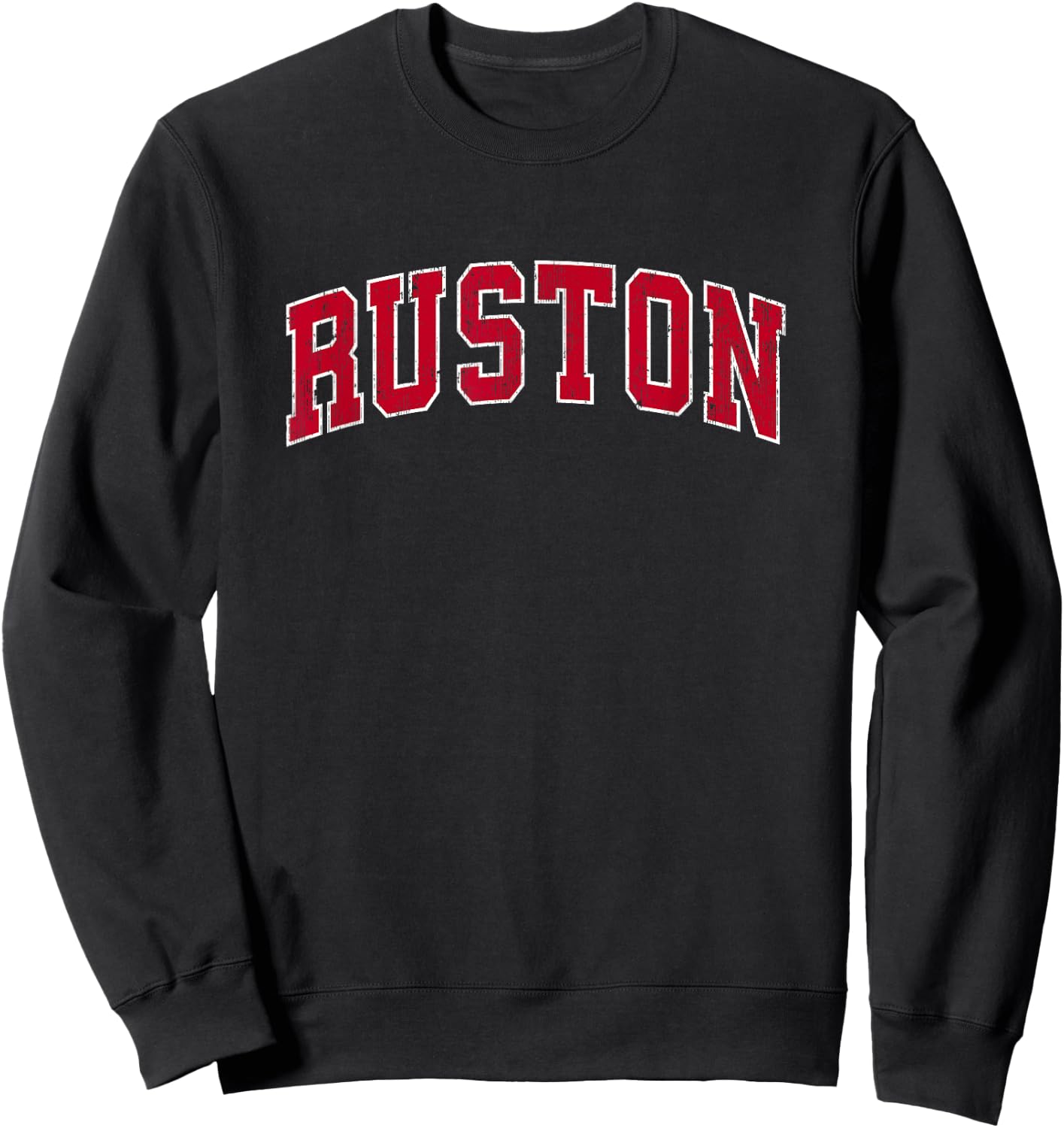 Ruston Louisiana LA Vintage Sports Design Red Design Sweatshirt - Sweatshirt | Black