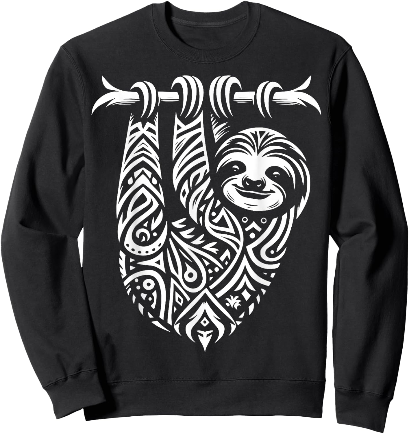 Tribal Three-Toed Sloth Sweatshirt - Sweatshirt | Black