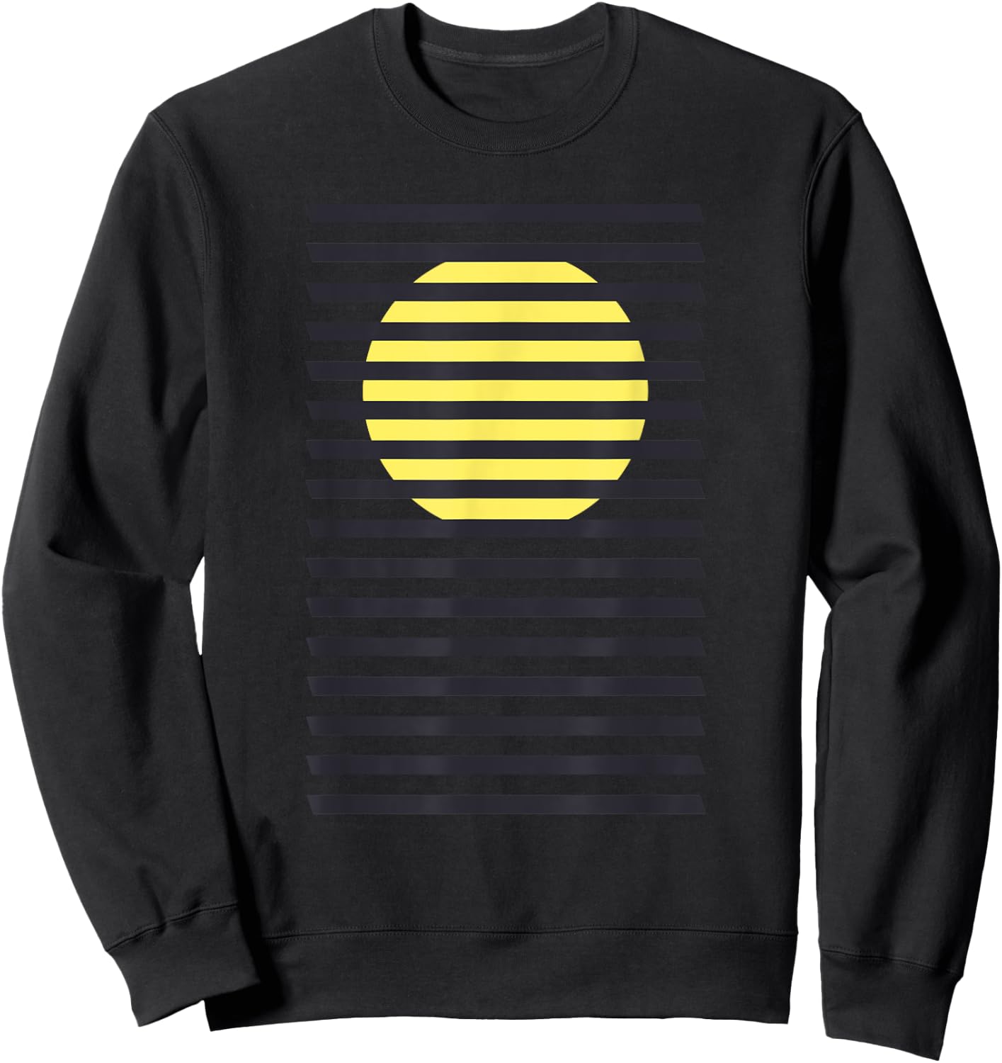 Minimalist Striped Rising Sun Design, Bauhaus Geometric Sun Sweatshirt - Sweatshirt | Black