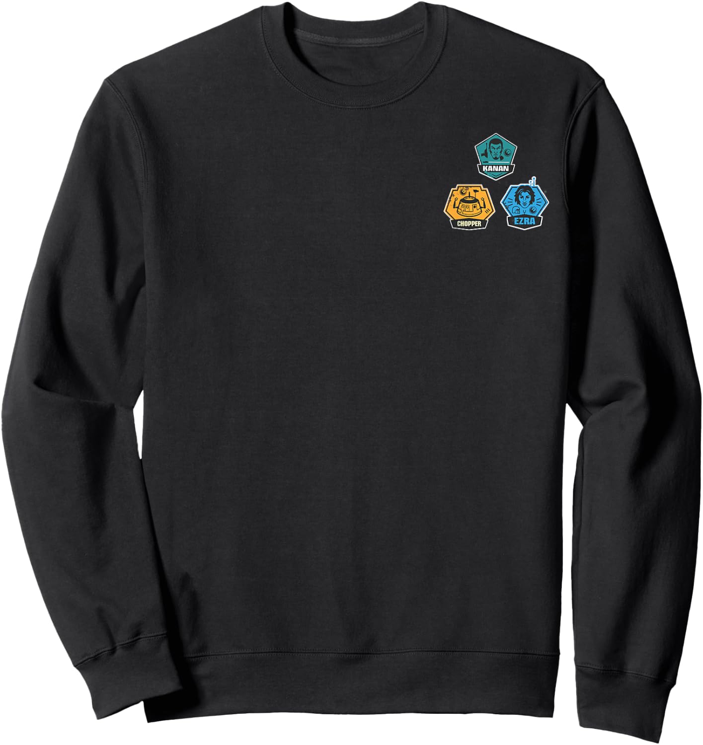 Star Wars Rebels Character Faces Small Pocket Badges Sweatshirt - Sweatshirt | Black