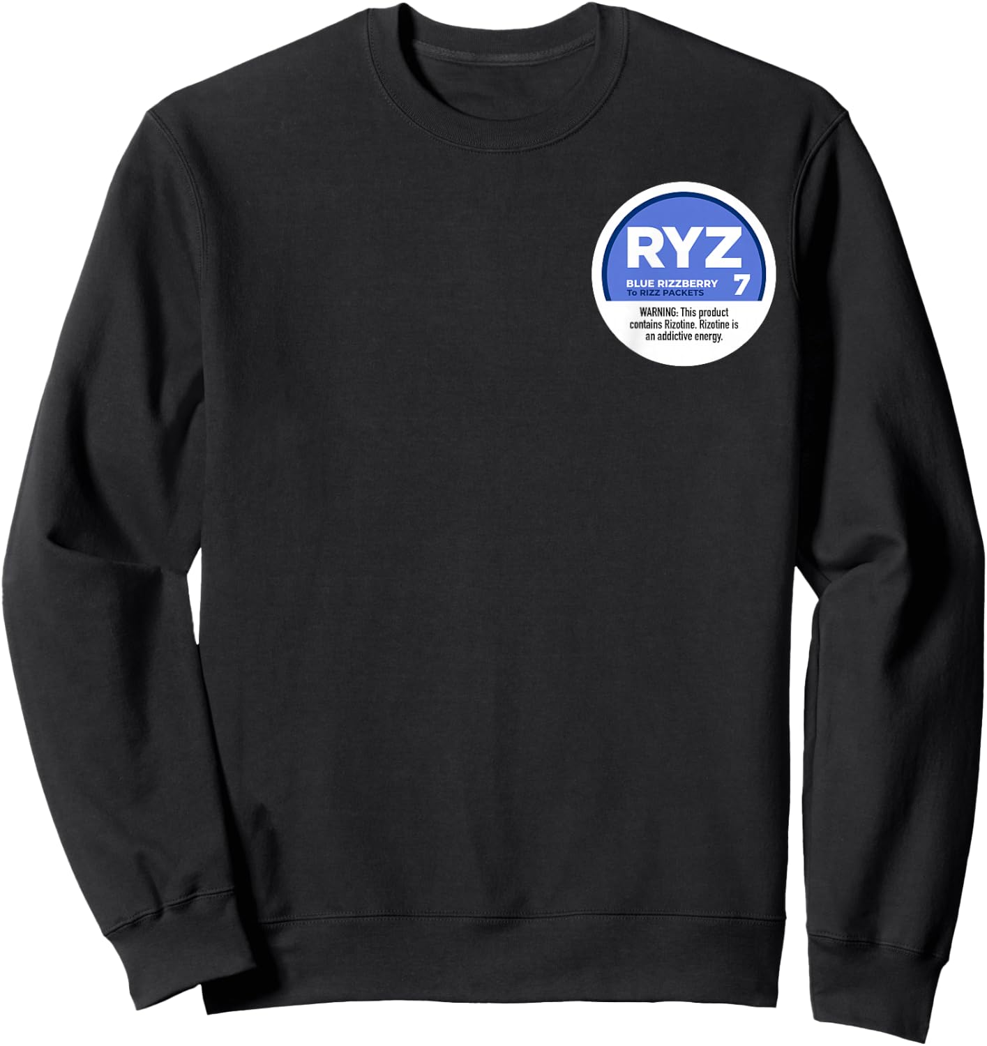 Blue Rizzberry to Rizz Packets Official Front and Back Sweatshirt - Sweatshirt | Black