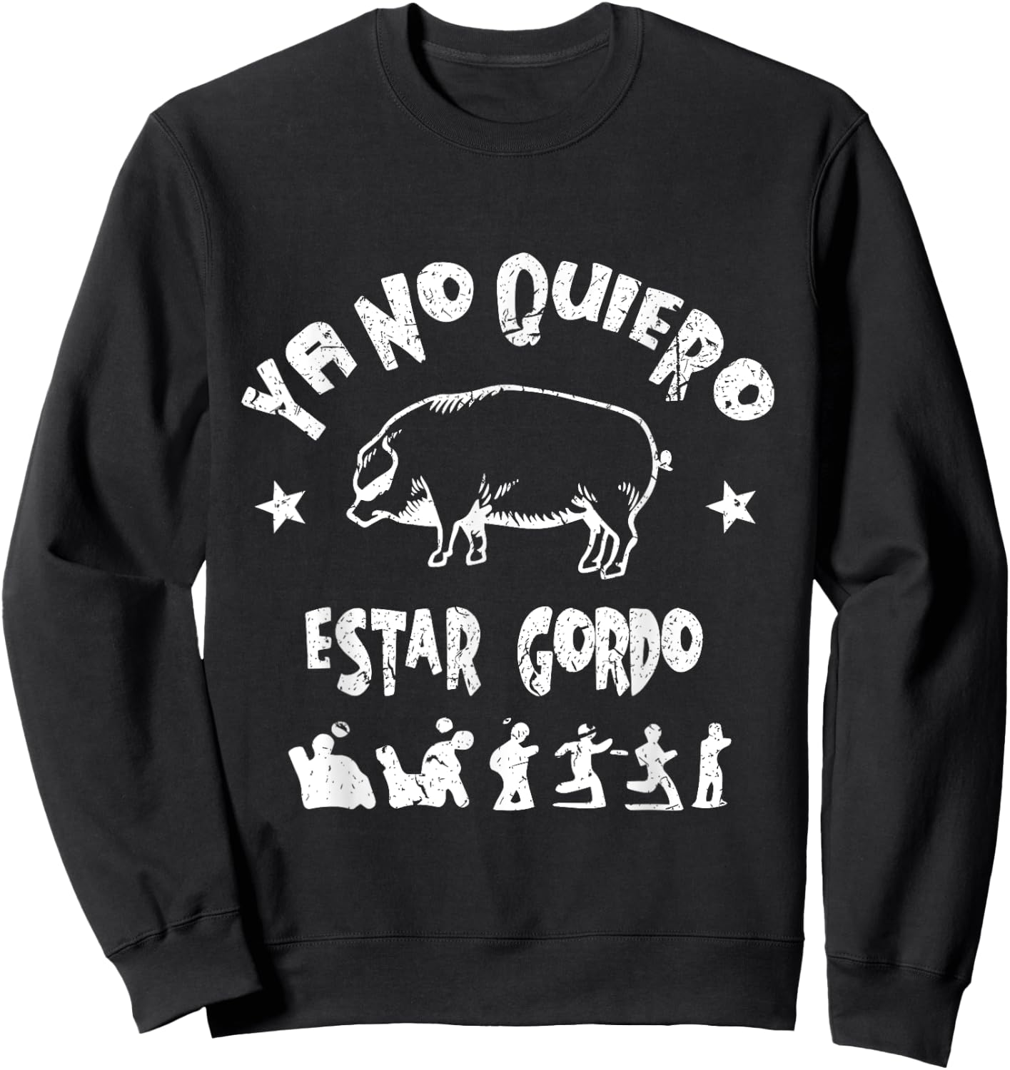 Vintage Ya No Quiero Estar Gordo Sweatshirt - Sweatshirt | Black