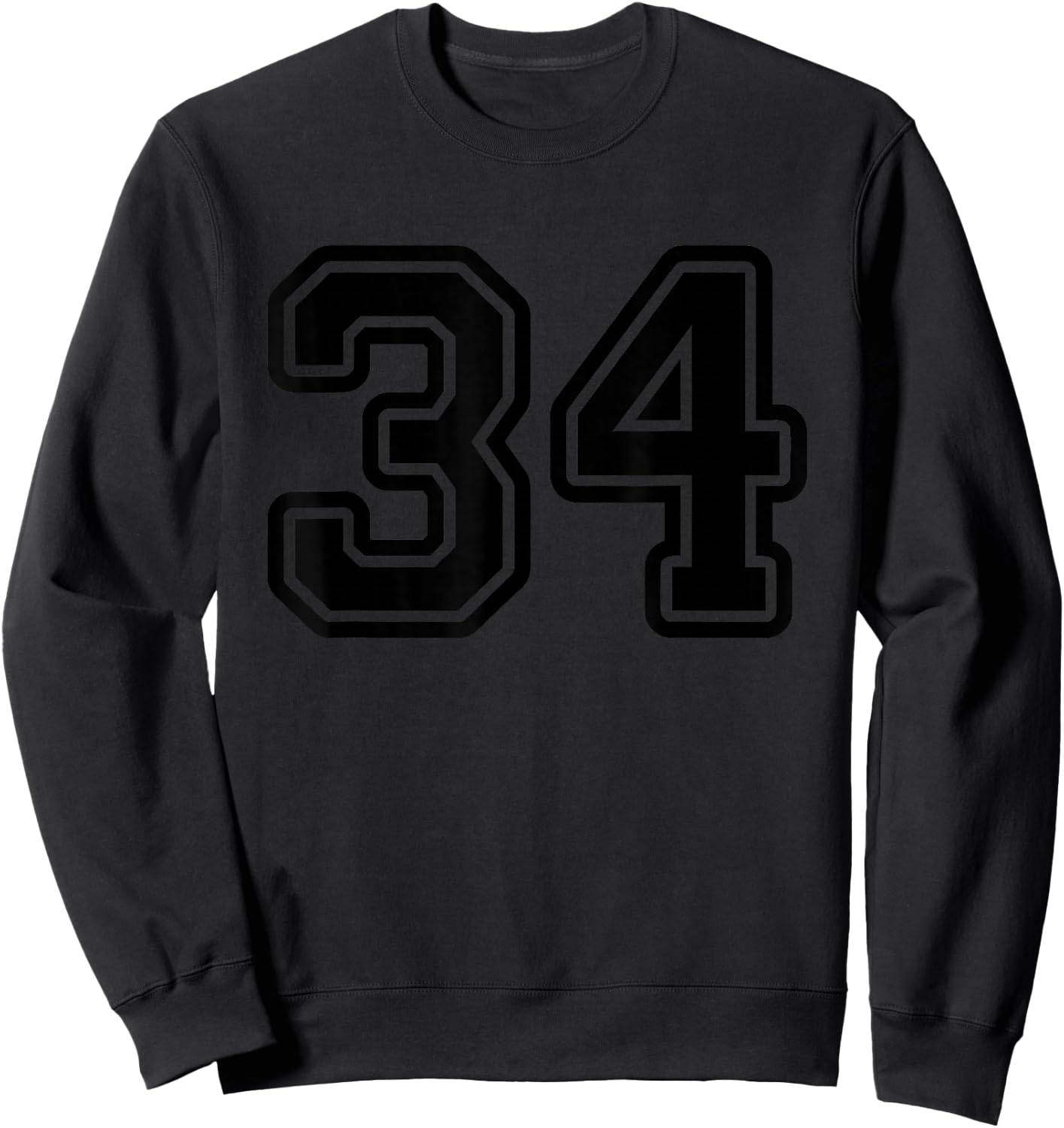 Number #34 Black Sport Varsity Number 34 Sweatshirt - Sweatshirt | Black