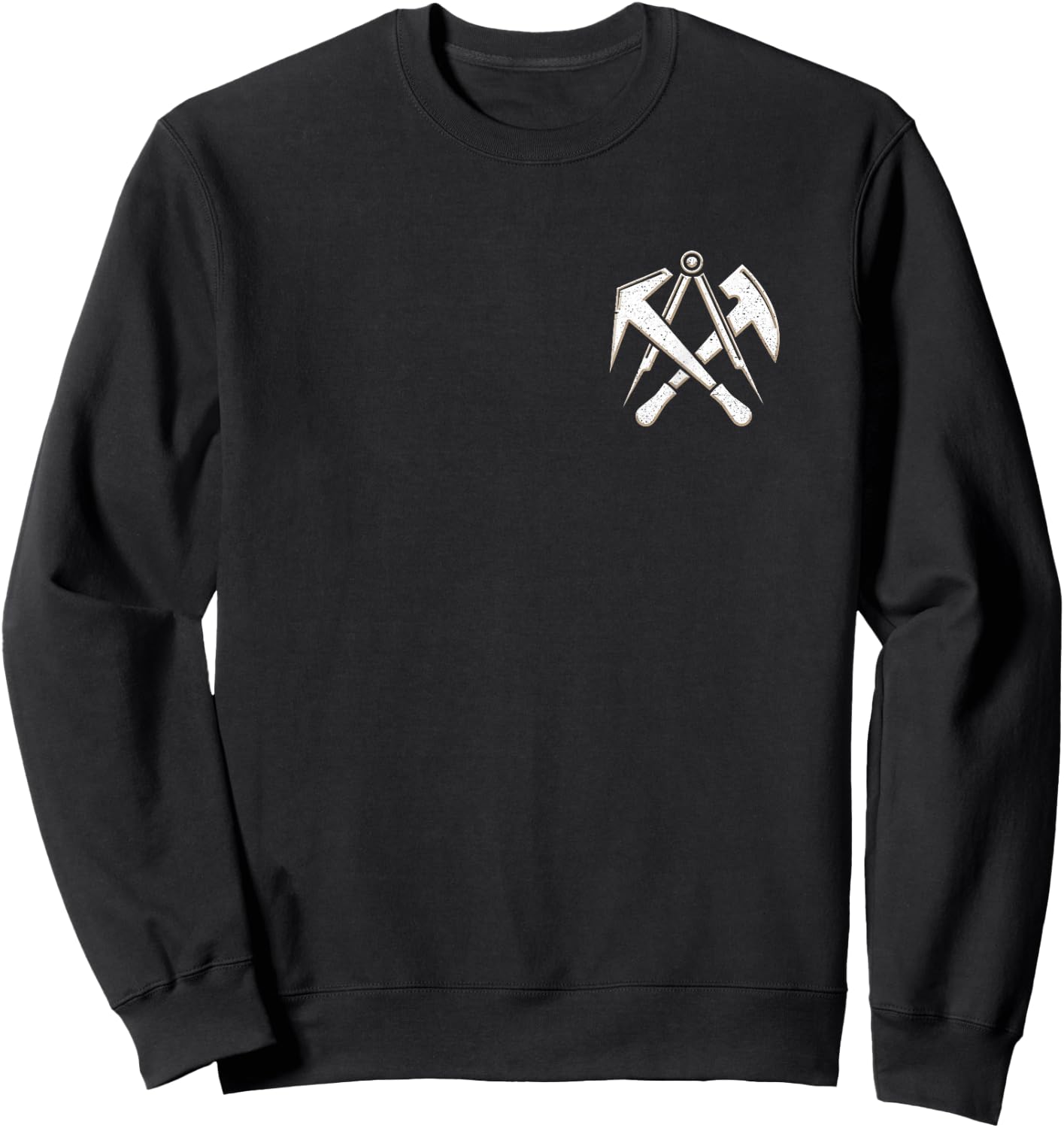 Roofer Craft Guild Sign with Tool on Chest , black Sweatshirt - Sweatshirt | Black