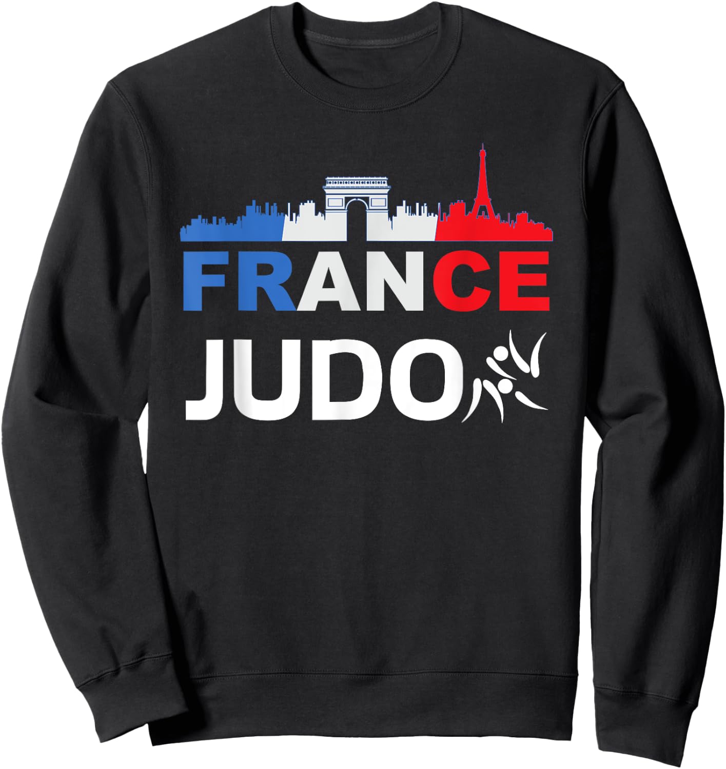 France Flag Judo Gift Jersey Judo France , Black, S Sweatshirt - Sweatshirt | Black