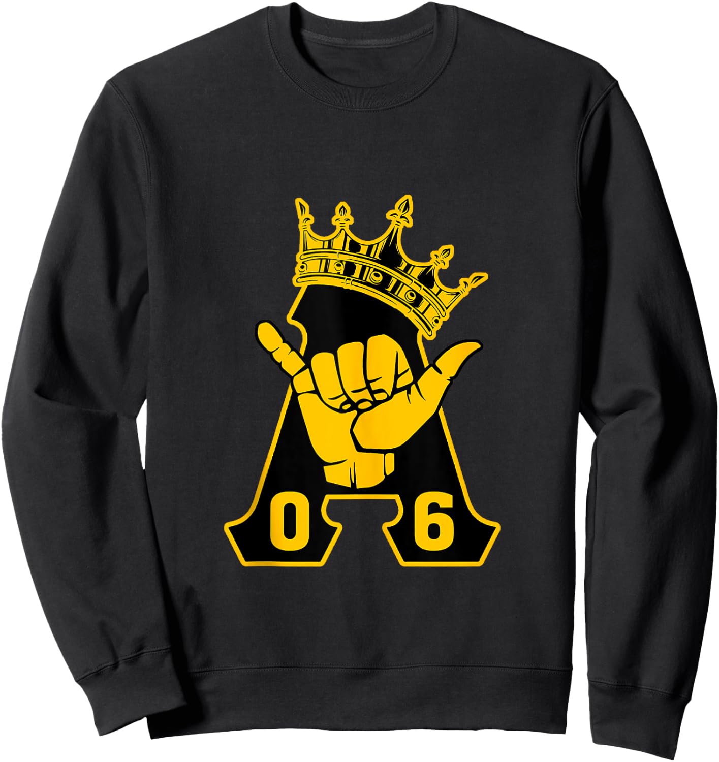 Alpha African 1906 Fraternity Hand Sign Crown Sweatshirt - Sweatshirt | Black