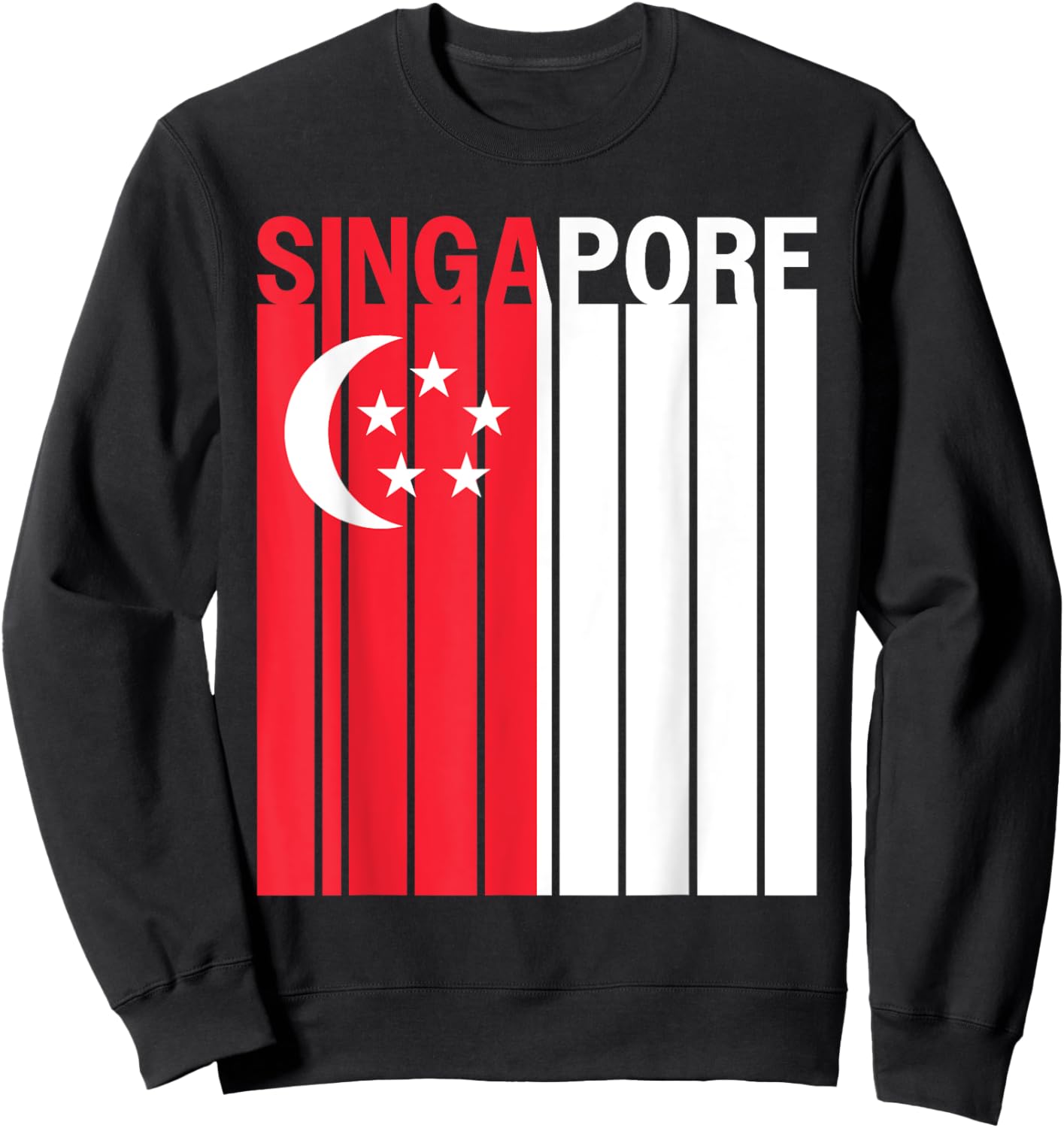 Singapore Flag Sweatshirt - Sweatshirt | Black