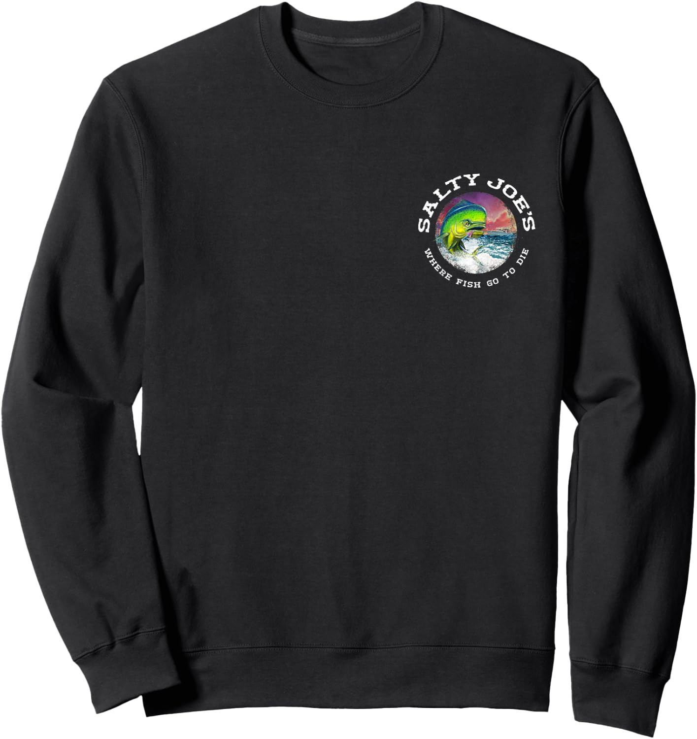 Salty Joe's Fishing Mahi Logo Graphic Sweatshirt - Sweatshirt | Black