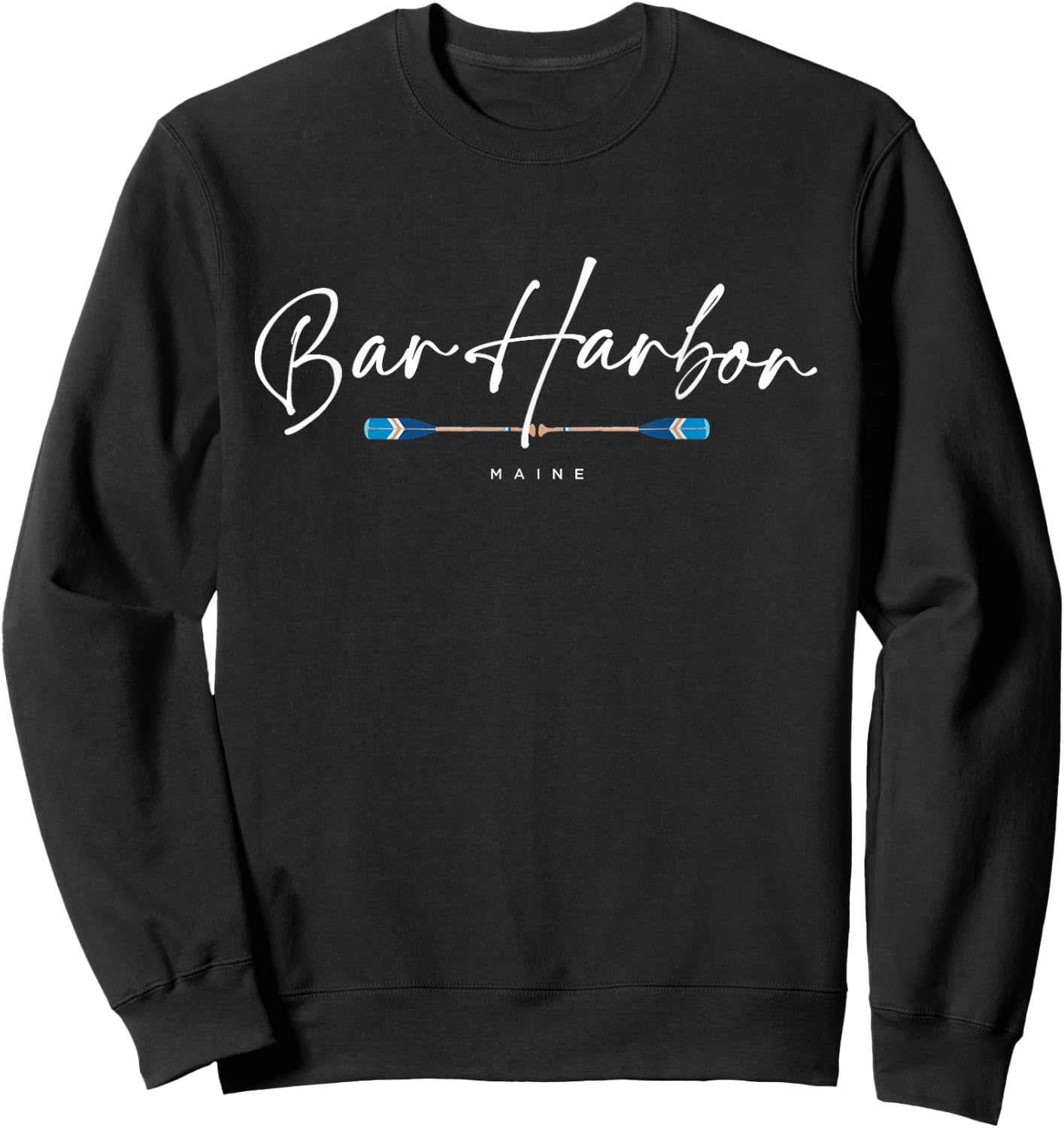 Bar Harbor Maine Oars Graphic Sweatshirt - Sweatshirt | Black