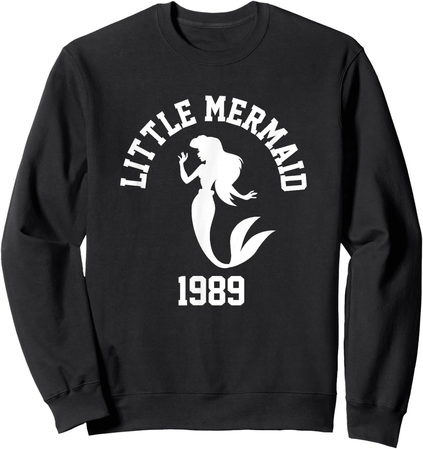 Disney The Little Mermaid Princess Ariel Collegiate 1989 Sweatshirt - Sweatshirt | Black