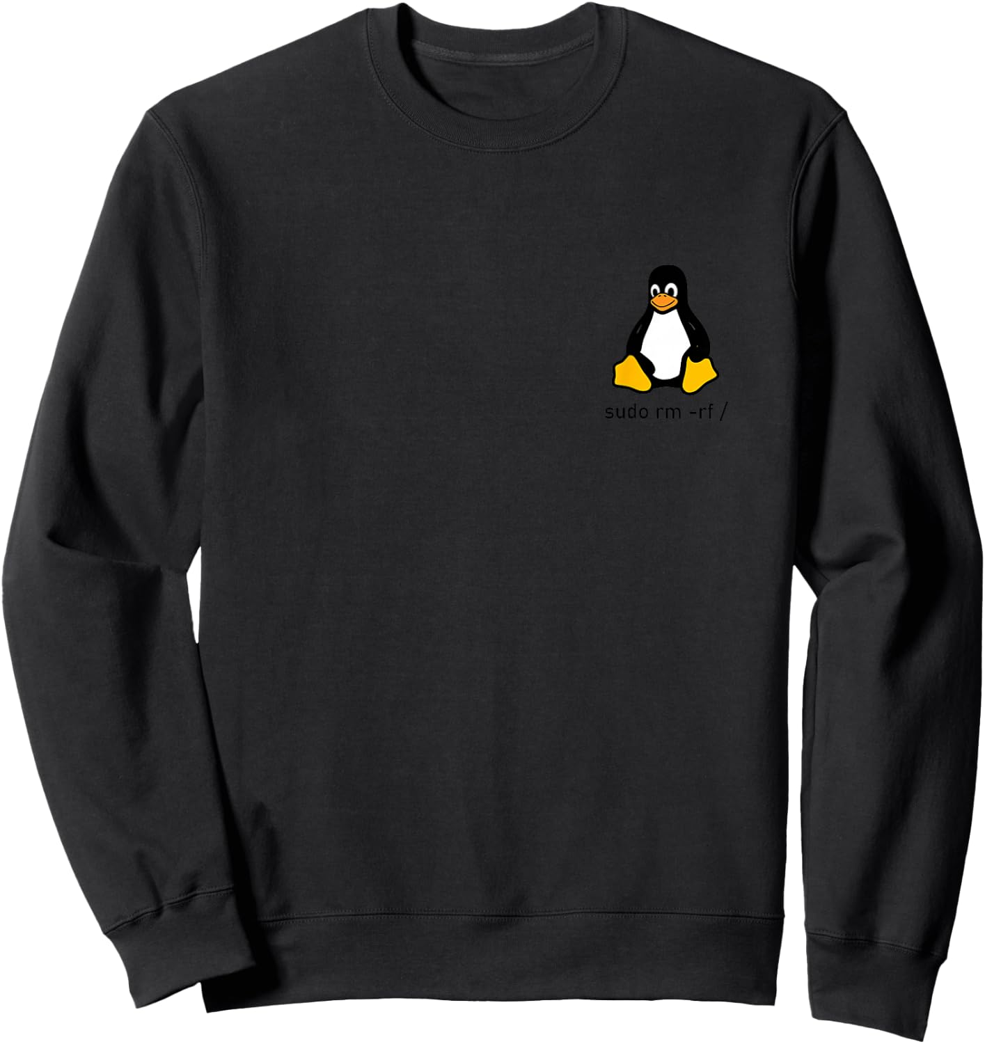 Tux Linux Penguin - Sudo rm -rf / Computer Science , gray Sweatshirt - Sweatshirt | Black