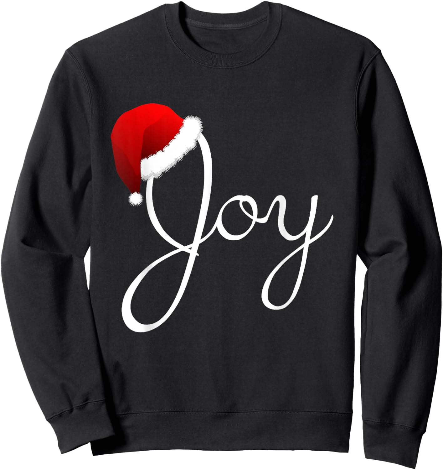 Joy Christmas Shirt - Santa Hat Christmas Joy Sweatshirt - Sweatshirt | Black