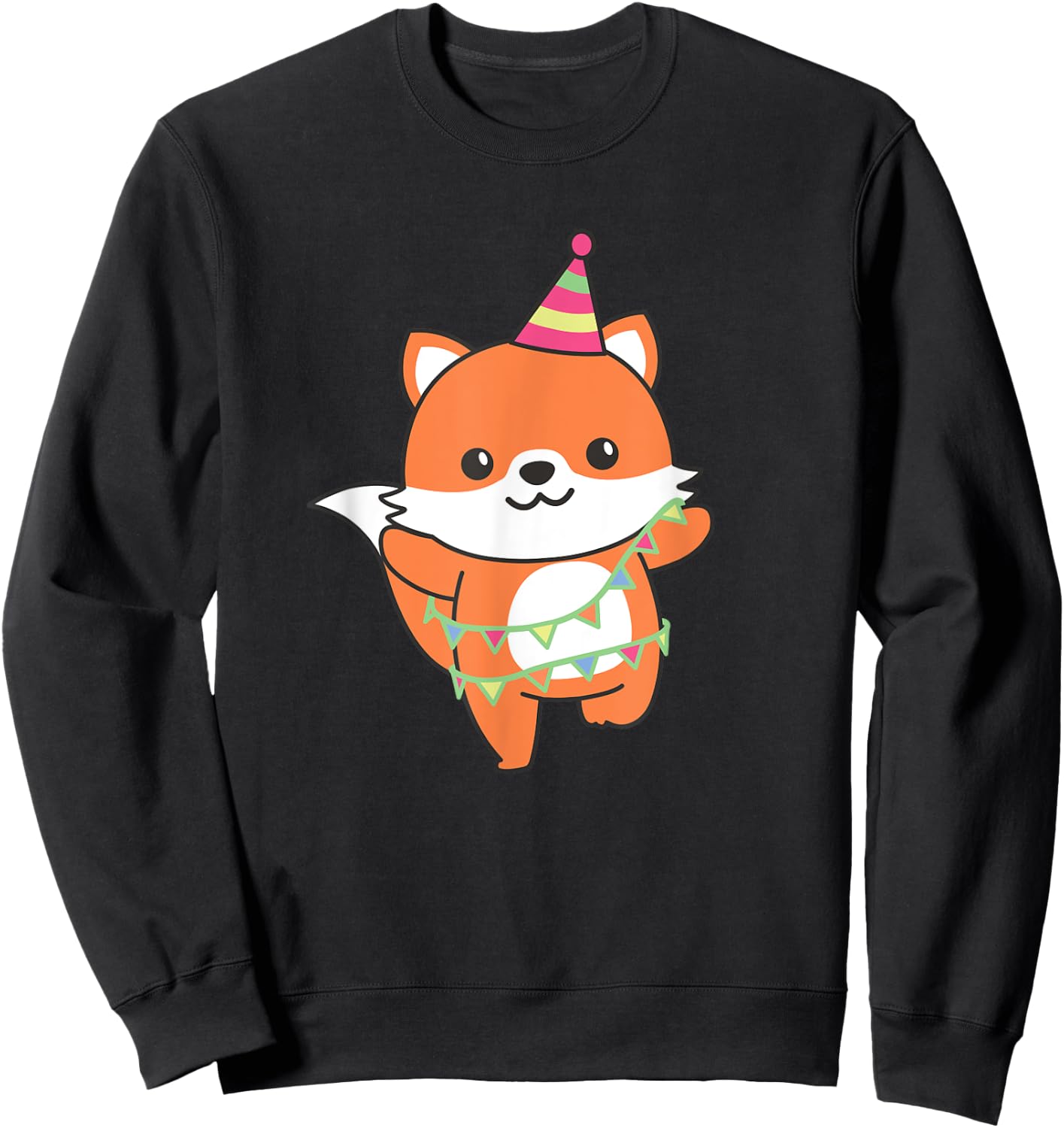 Fox Birthday For Children A Birthday Fox Sweatshirt - Sweatshirt | Black