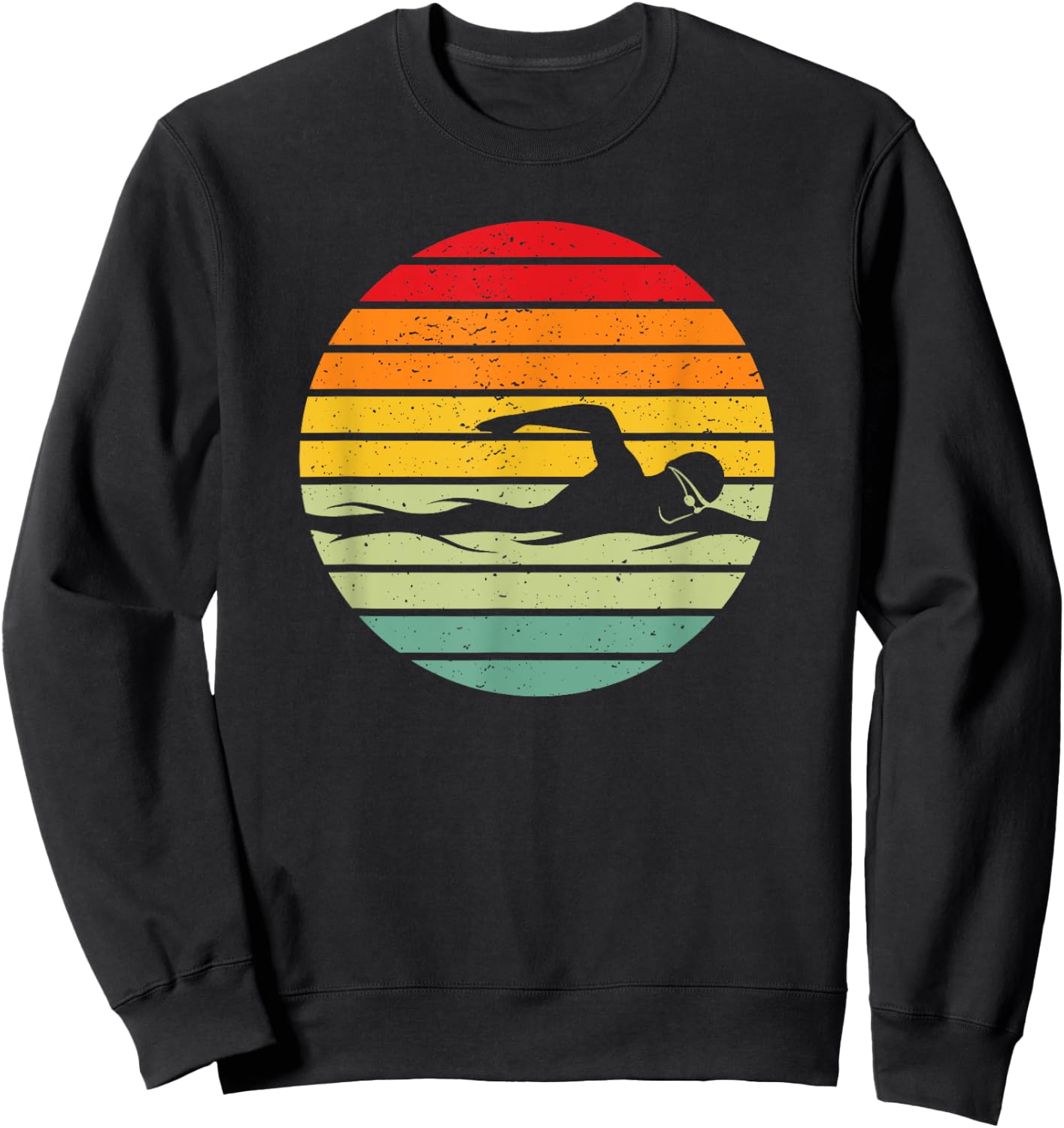 Swimming & Water Sport Vintage for Swimmers & Swim Coaches Sweatshirt - Sweatshirt | Black