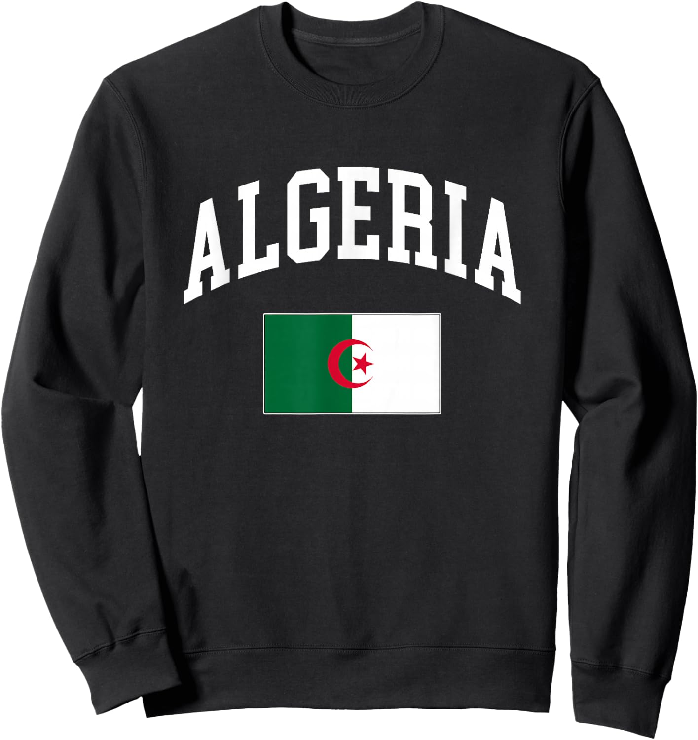 Algeria Algerian Flag Retro Vintage Classic Graphic Sweatshirt - Sweatshirt | Black