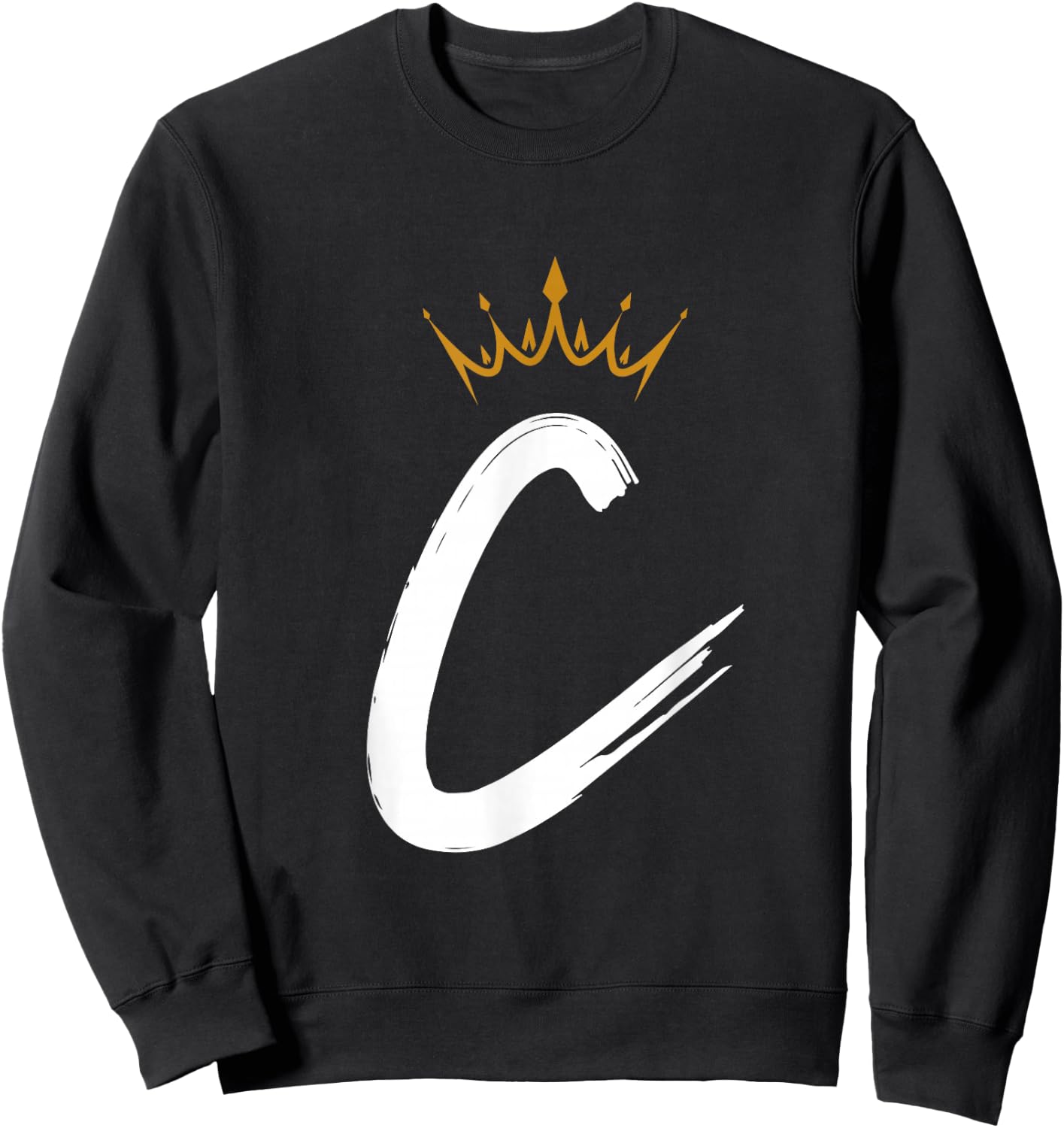 Queen King Letter C - Favorite Letter With Crown Alphabet Sweatshirt - Sweatshirt | Black