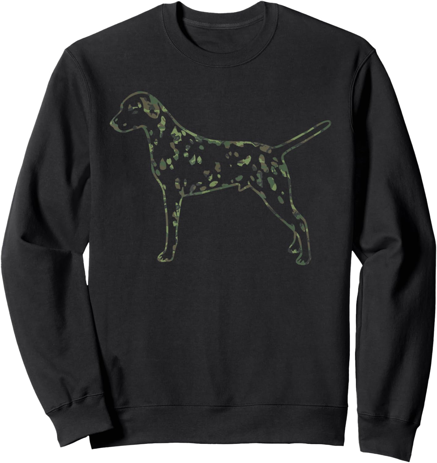 Military Dalmatian Camo Print US Dog Pup Veteran Men Gift Sweatshirt - Sweatshirt | Black