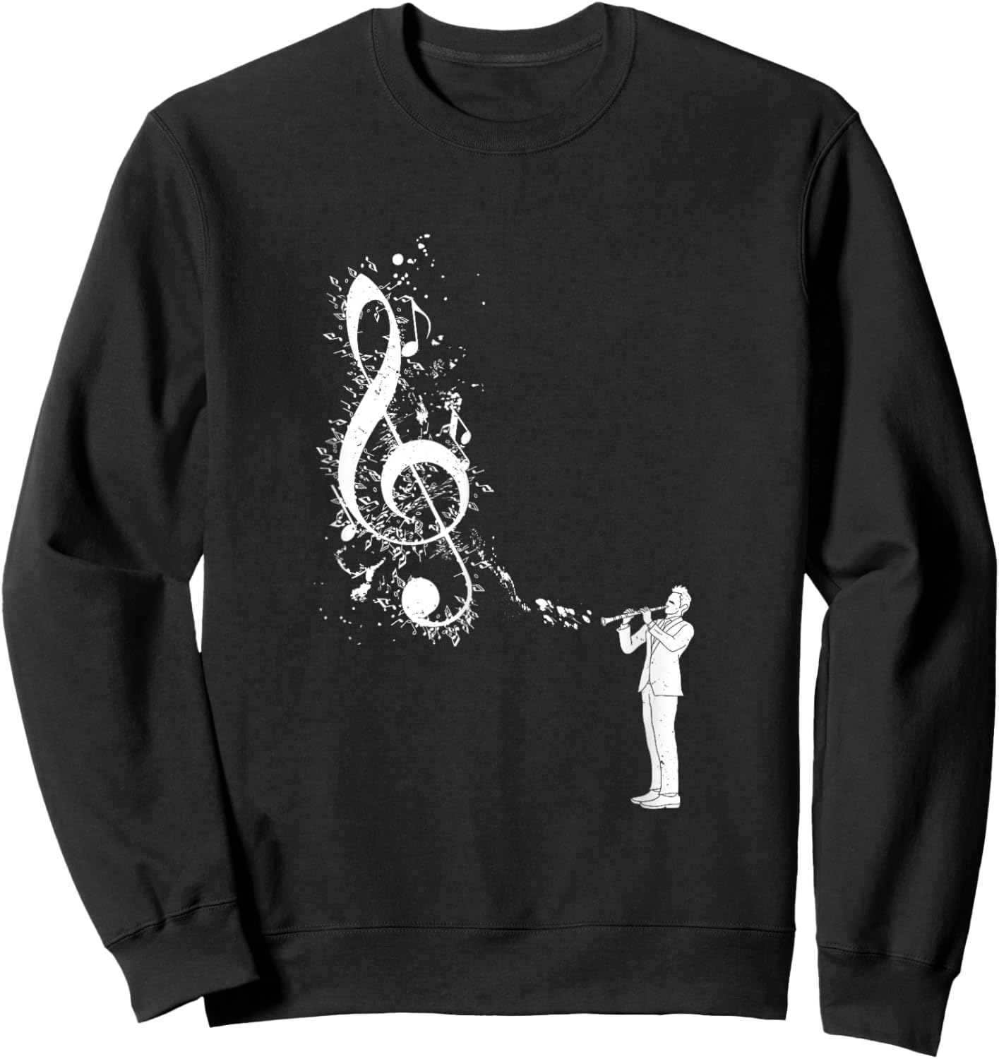 Clarinet Instrument Player Musical Note Clarinetist , Black, S Sweatshirt - Sweatshirt | Black