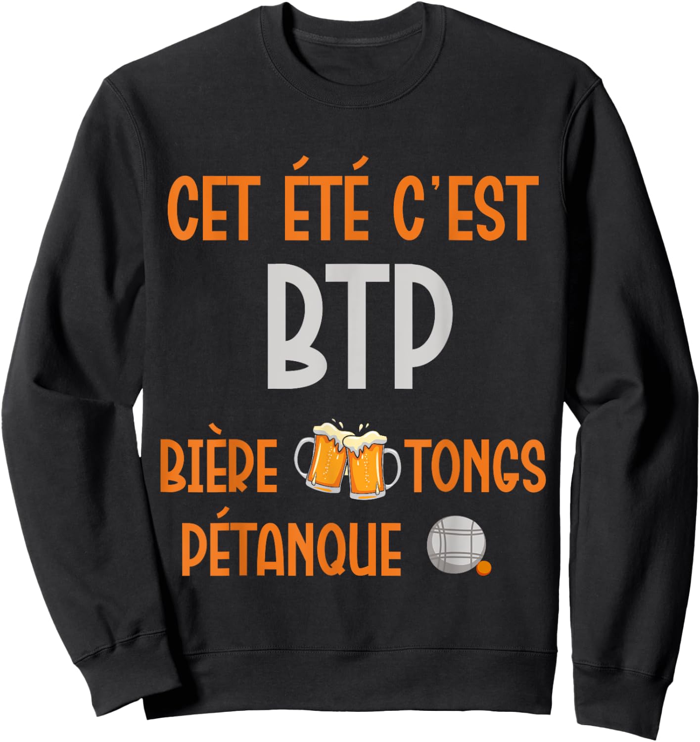 Gift humour summer man aperitif beauf beers flip flops petanque Sweatshirt - Sweatshirt | Black