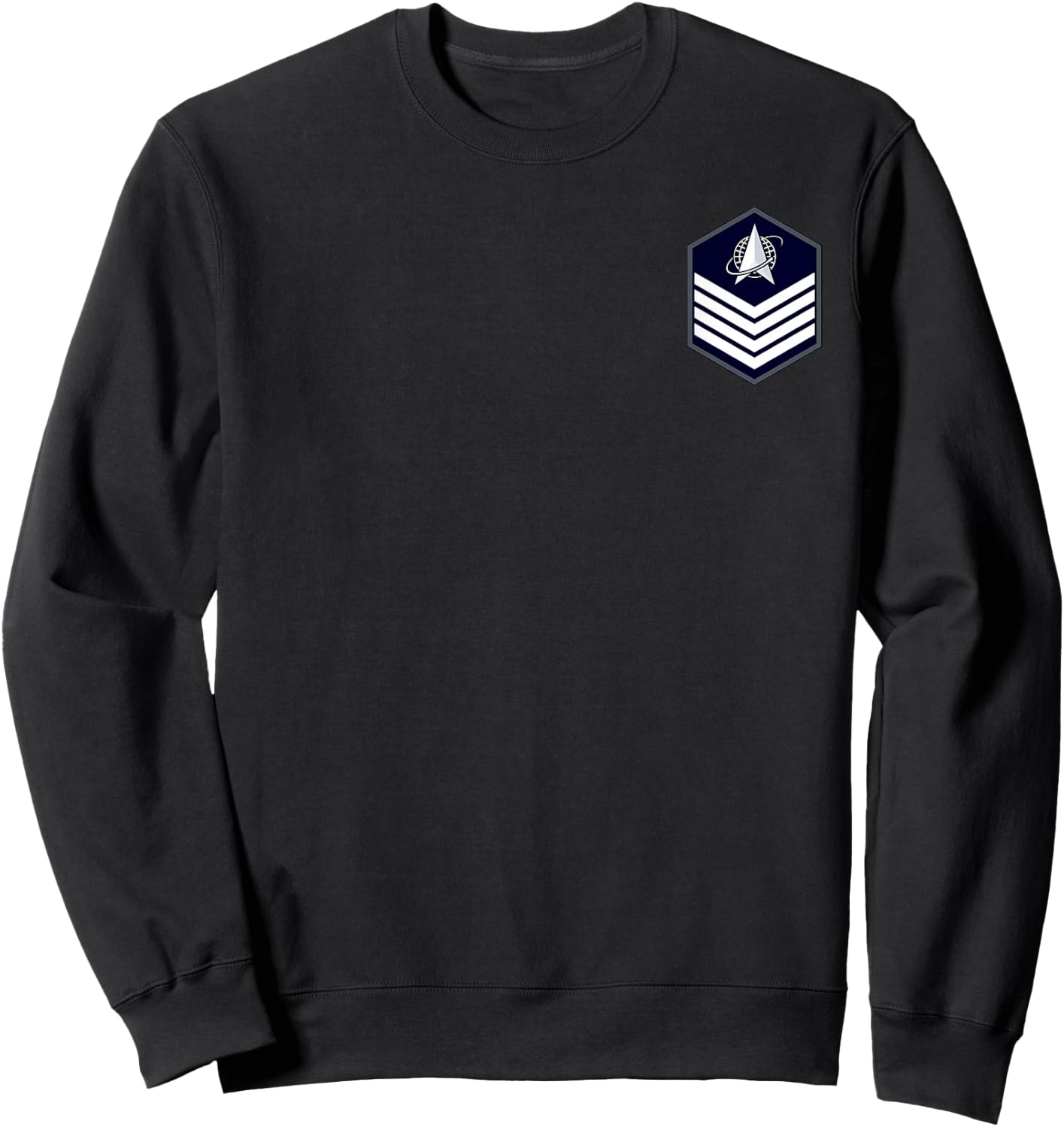 Technical Sergeant E-6 Space Force Military Rank Patch Sweatshirt - Sweatshirt | Black