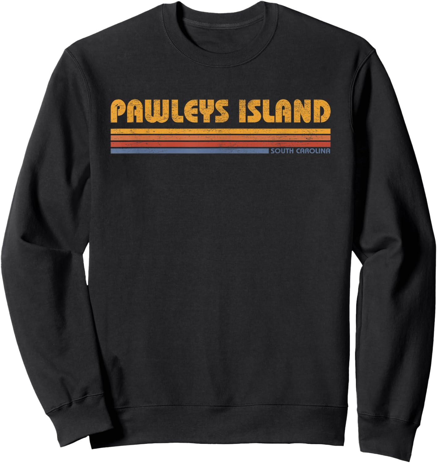 Pawleys Island South Carolina Vintage Throwback Souvenir Sweatshirt - Sweatshirt | Black