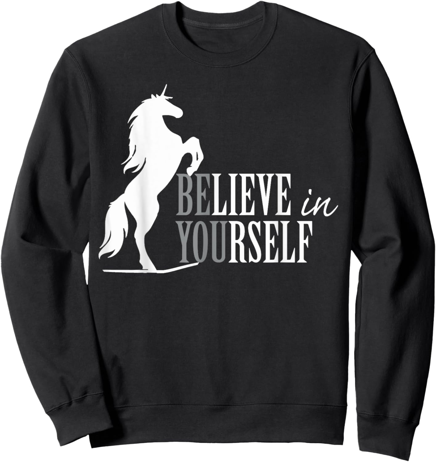 Belive in yourself unicorn Sweatshirt - Sweatshirt | Black