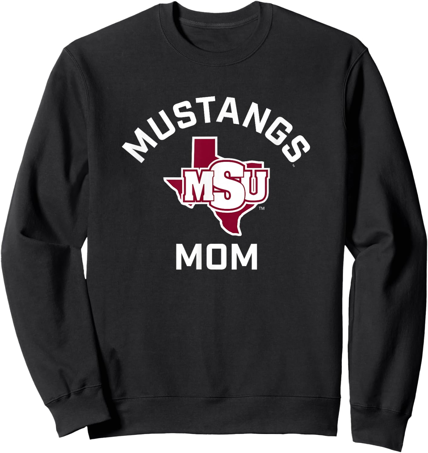 Midwestern State University Mustangs Arched Mom Sweatshirt - Sweatshirt | Black