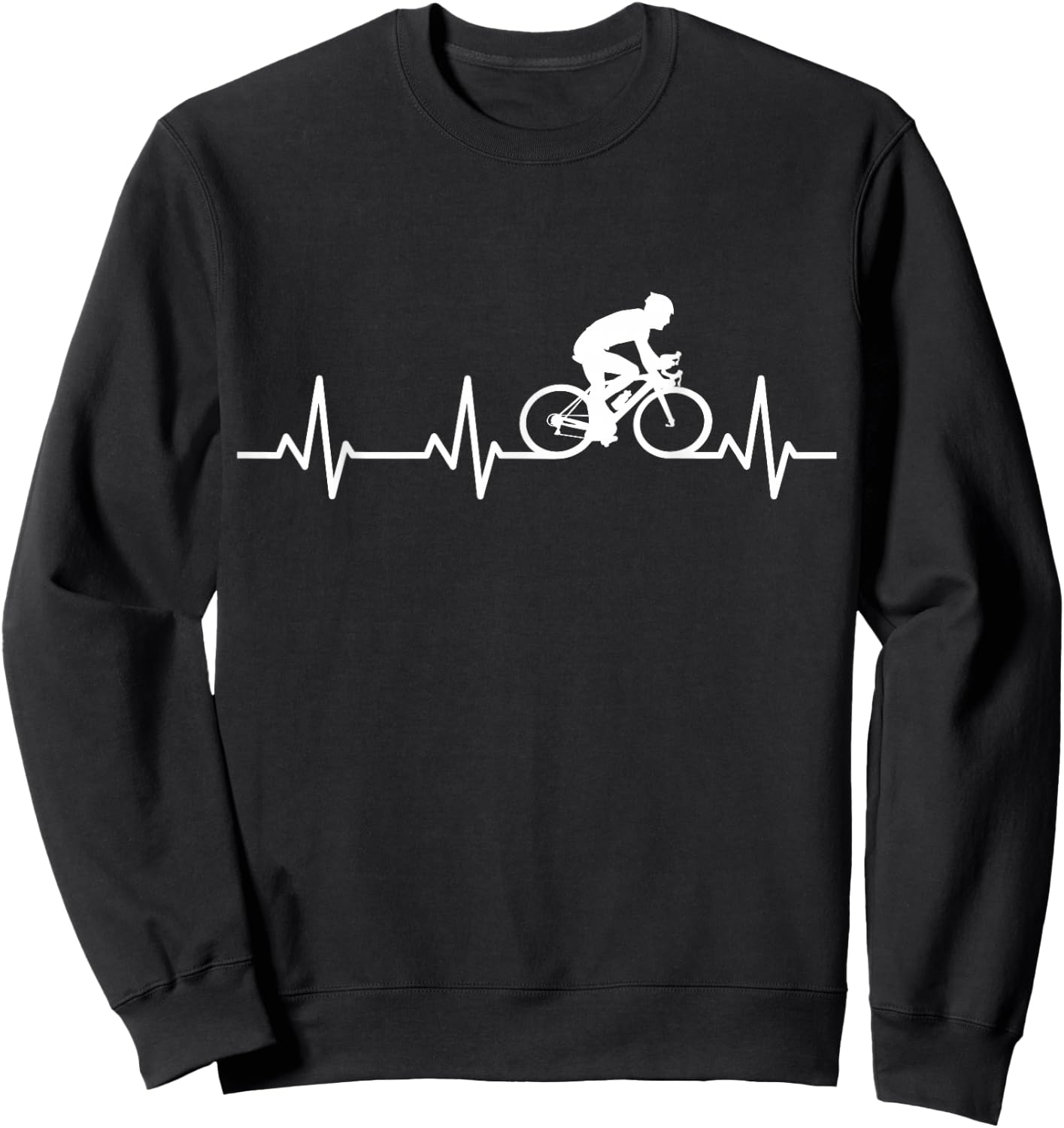Herzschlag Radfahrer EKG Fahrrad Herzlinie Sweatshirt - Sweatshirt | Black