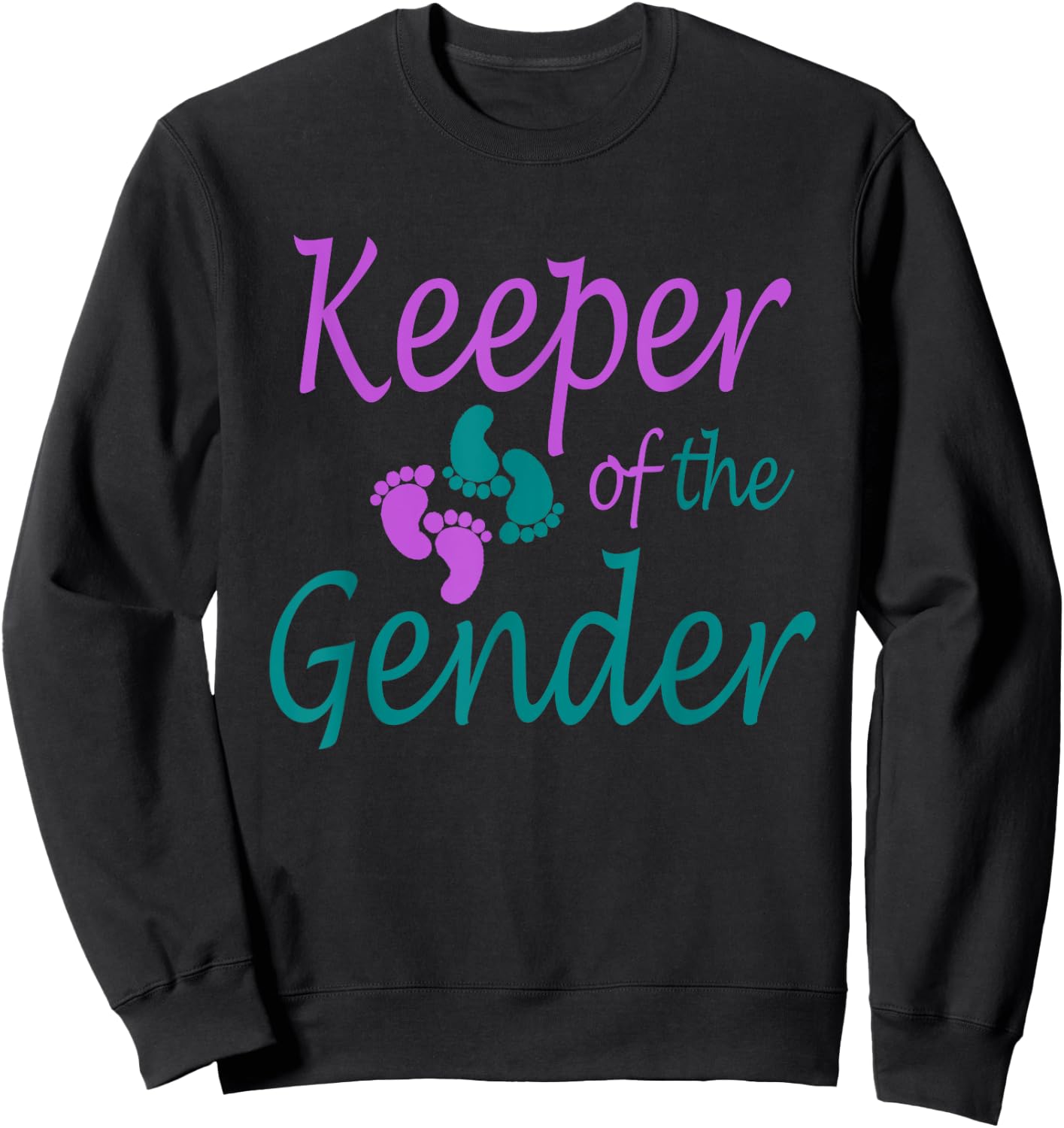 Purple and teal gender reveal for the keeper of the gender Sweatshirt - Sweatshirt | Black