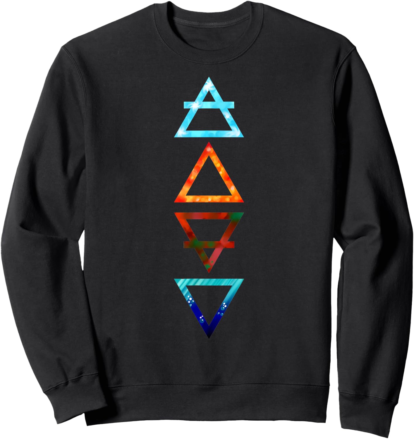 Griechische Dreieckssymbole mit vier Elementen (Luft, Feuer, Erde, Wasser) Sweatshirt - Sweatshirt | Black