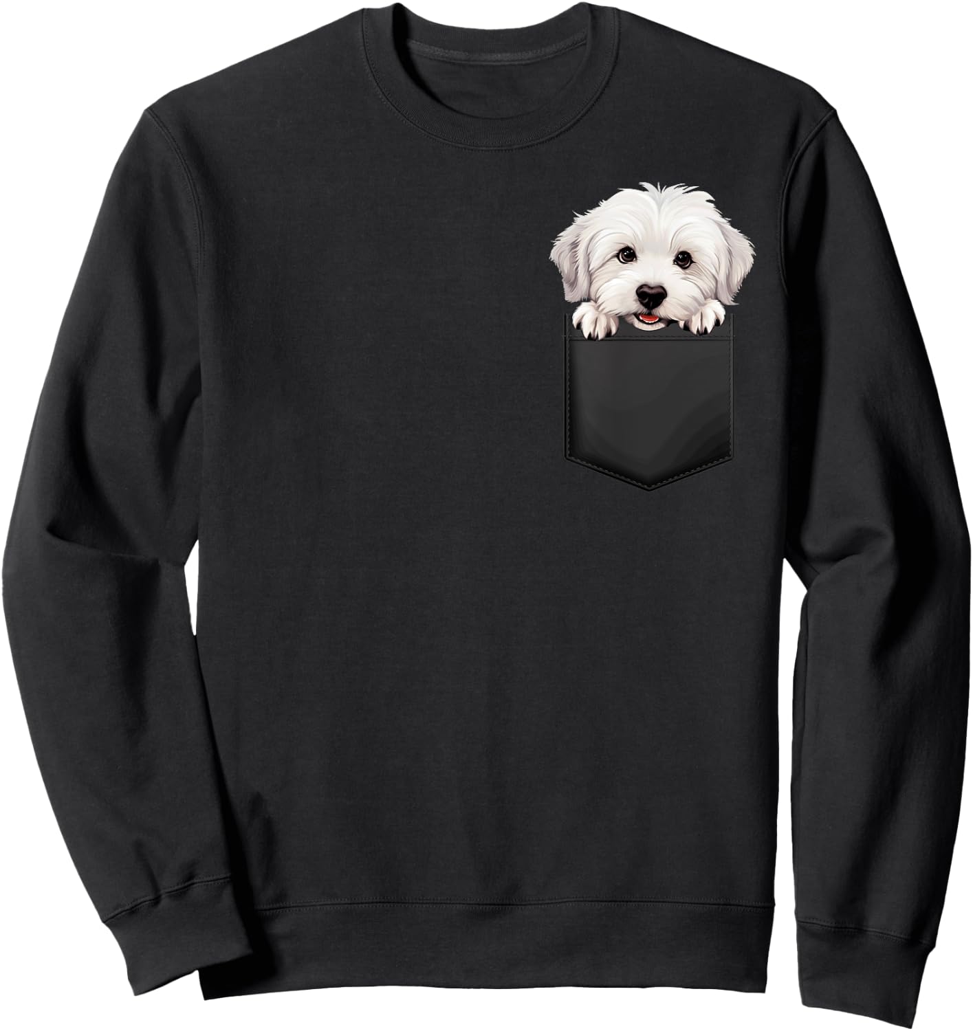 Tulear Cotton Puppy in Pocket Adorable Animal Lover , Black, S Sweatshirt - Sweatshirt | Black