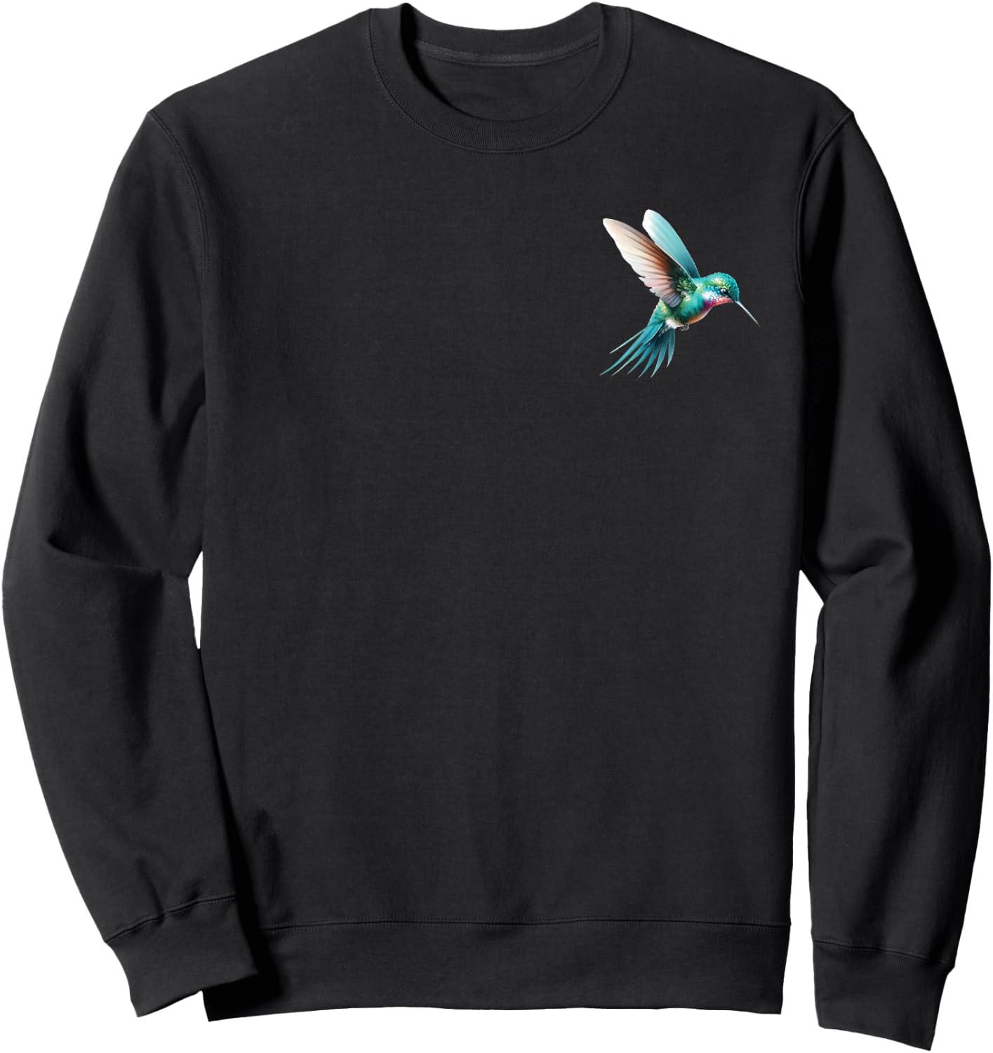 Hummingbird in the Pocket - Watercolour Hummingbird , black Sweatshirt - Sweatshirt | Black