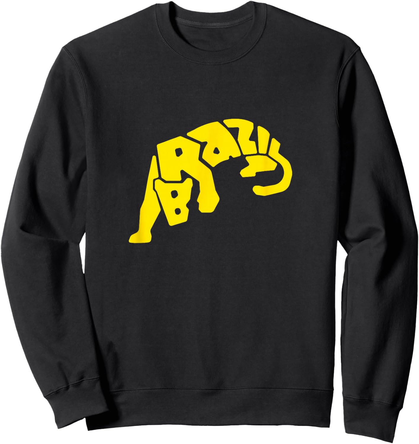 Brazil Jaguar Word Art - Funny Animal Sweatshirt - Sweatshirt | Black