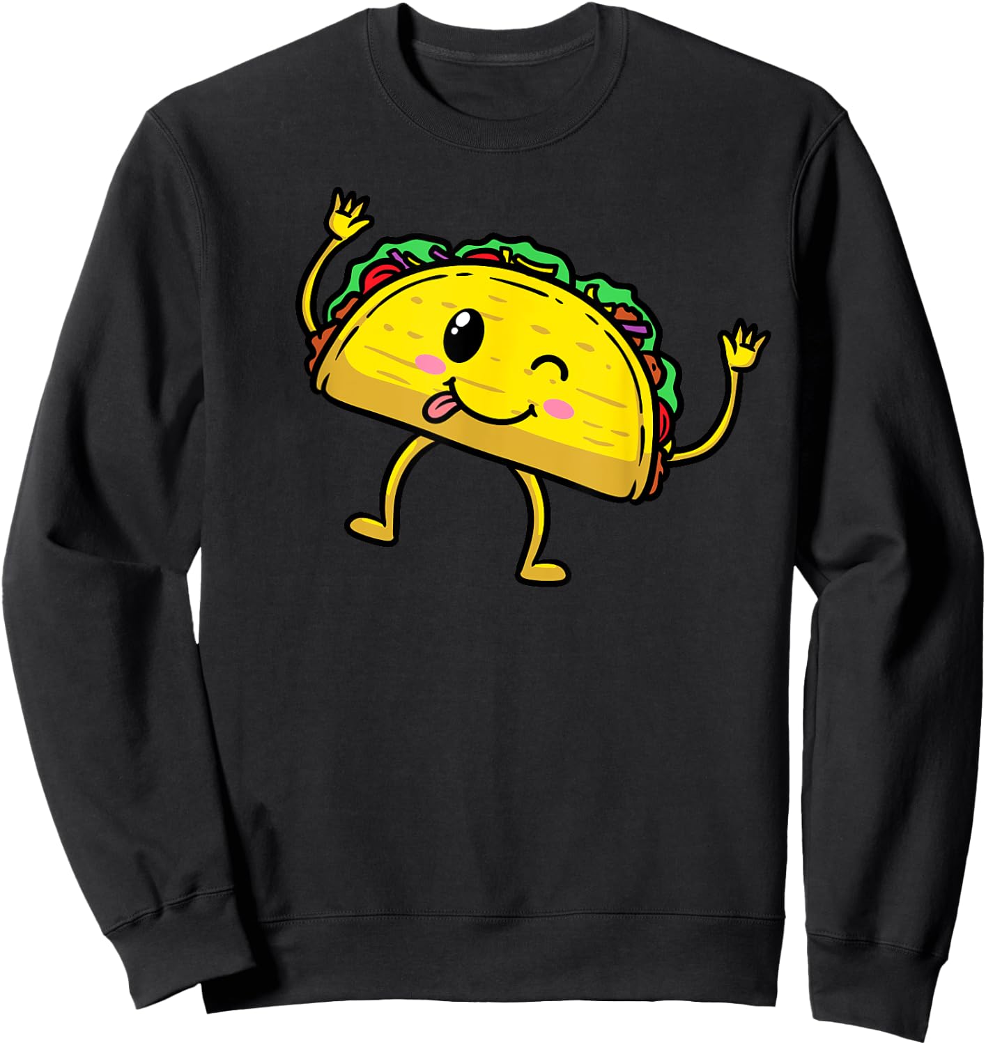 Taco Mexican Food Cinco De Mayo Men Women Sweatshirt - Sweatshirt | Black