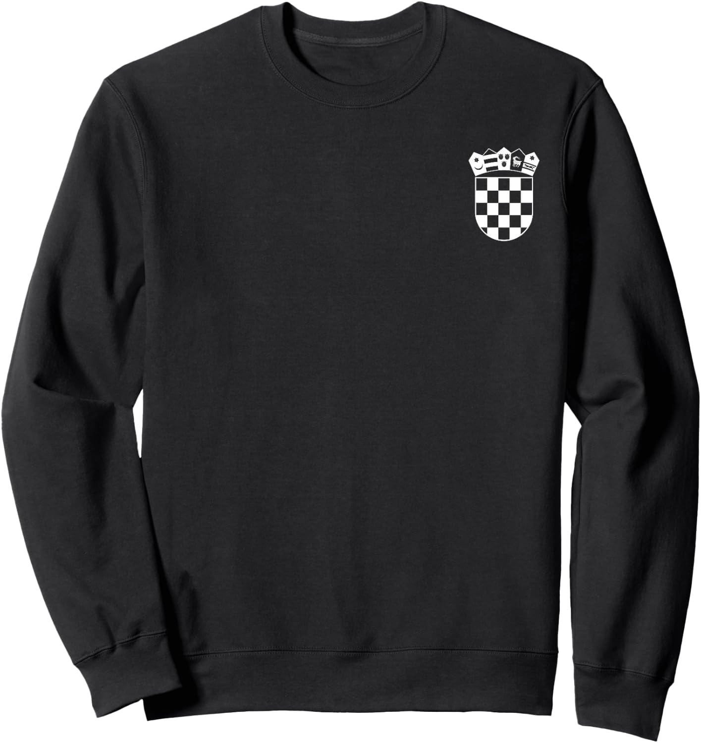 Croatia Coat of Arms Croatia Flag White Chessboard , black Sweatshirt - Sweatshirt | Black