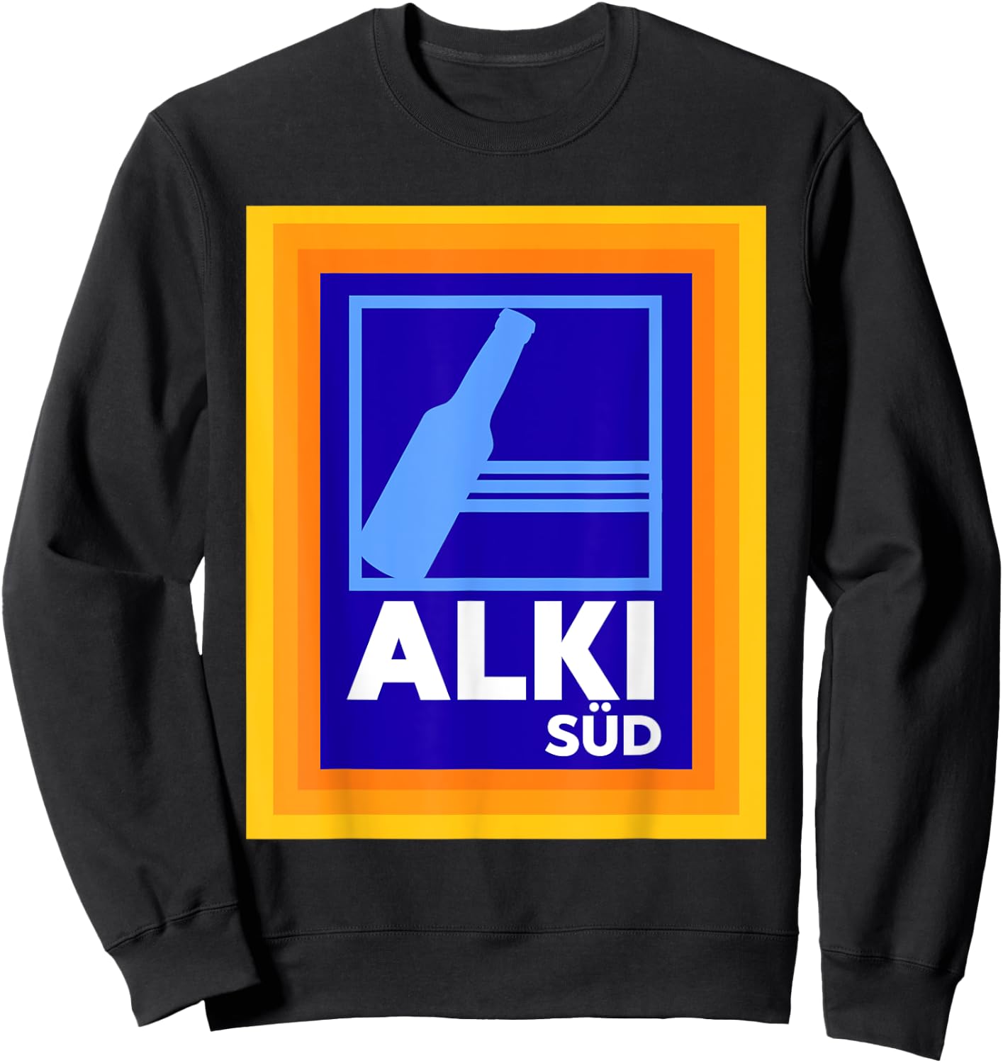 Alki Süd Parody Alcohol Drinking Party Malle Meme Sweatshirt - Sweatshirt | Black