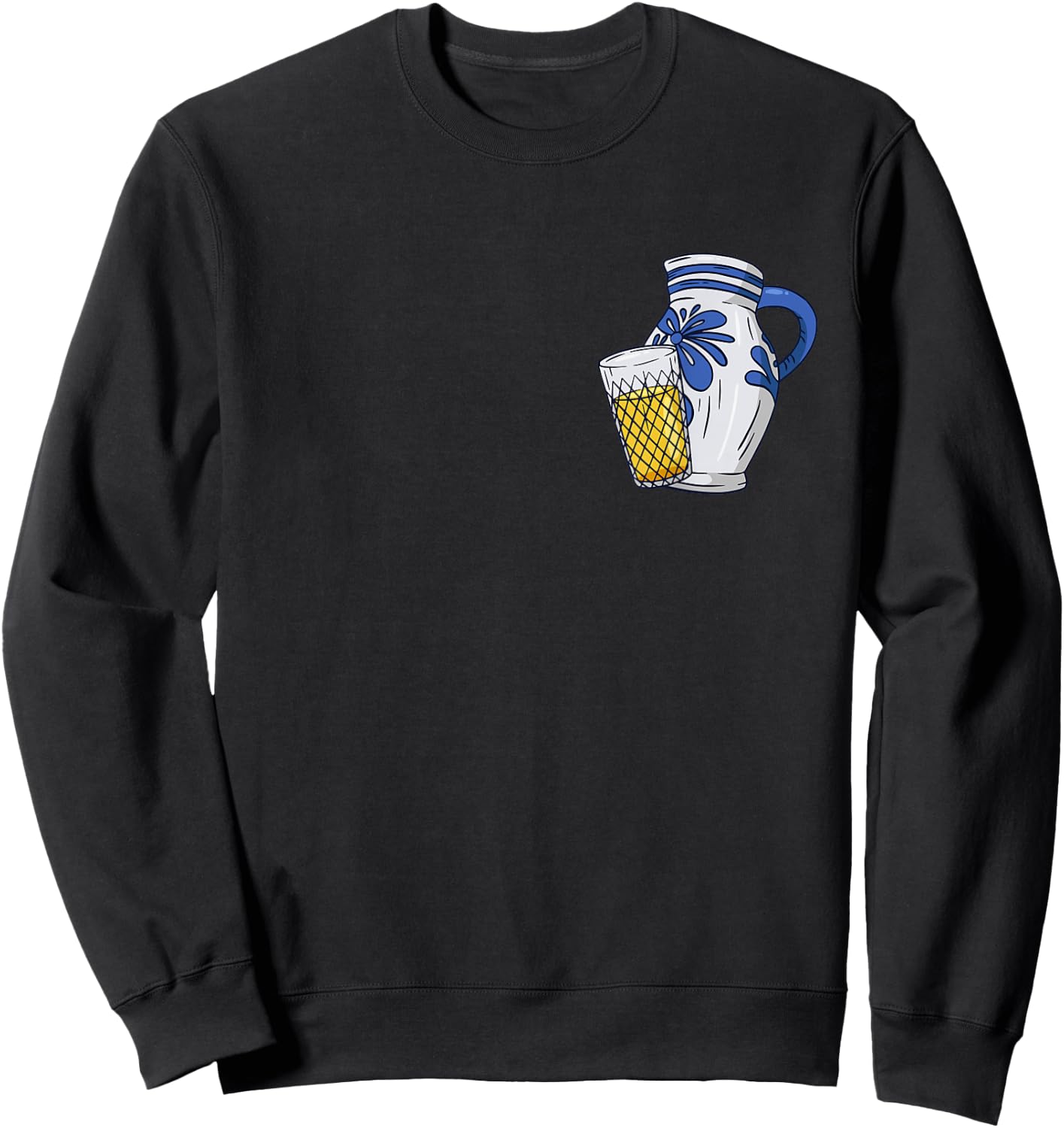 Hessisches Ebbelwoi und Äppler Design Äppelwoi Design für Bembel und Apfelwein Liebhaber , Herren, Schwarz, S, Kurzarm, Klassische Passform, Cartoon-Design 'Äppelwoi' Sweatshirt - Sweatshirt | Black