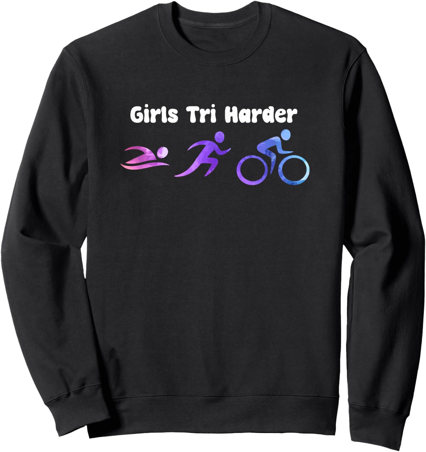 Triathlon Women's Triathlete Swimming Running Cycling Sweatshirt - Sweatshirt | Black