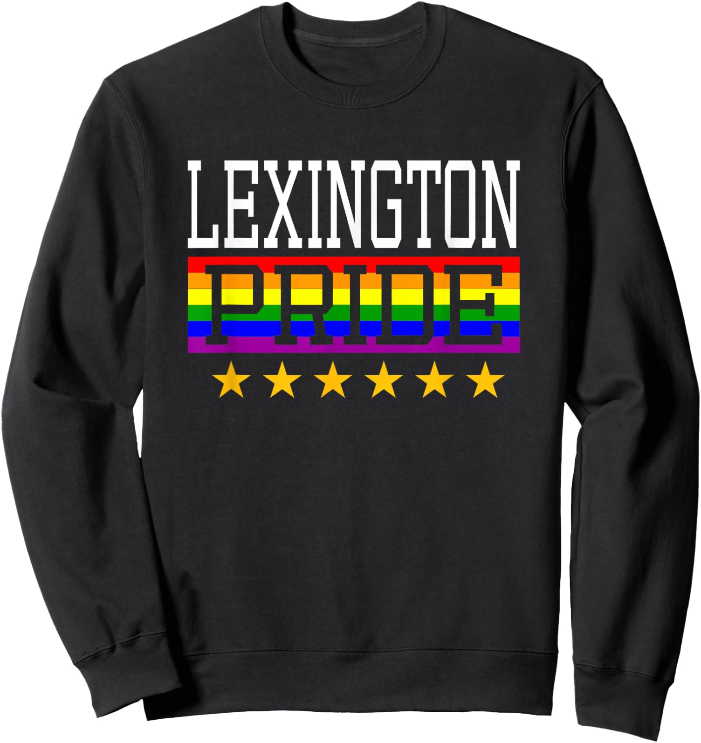 Lexington Pride Kentucky Gay Lesbian Queer LGBT Rainbow Flag Sweatshirt - Sweatshirt | Black