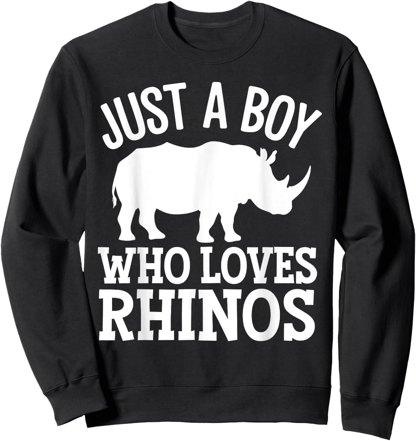Cool Rhino Art For Boys Kids Rhinoceros Chubby Unicorn Rhino Sweatshirt - Sweatshirt | Black