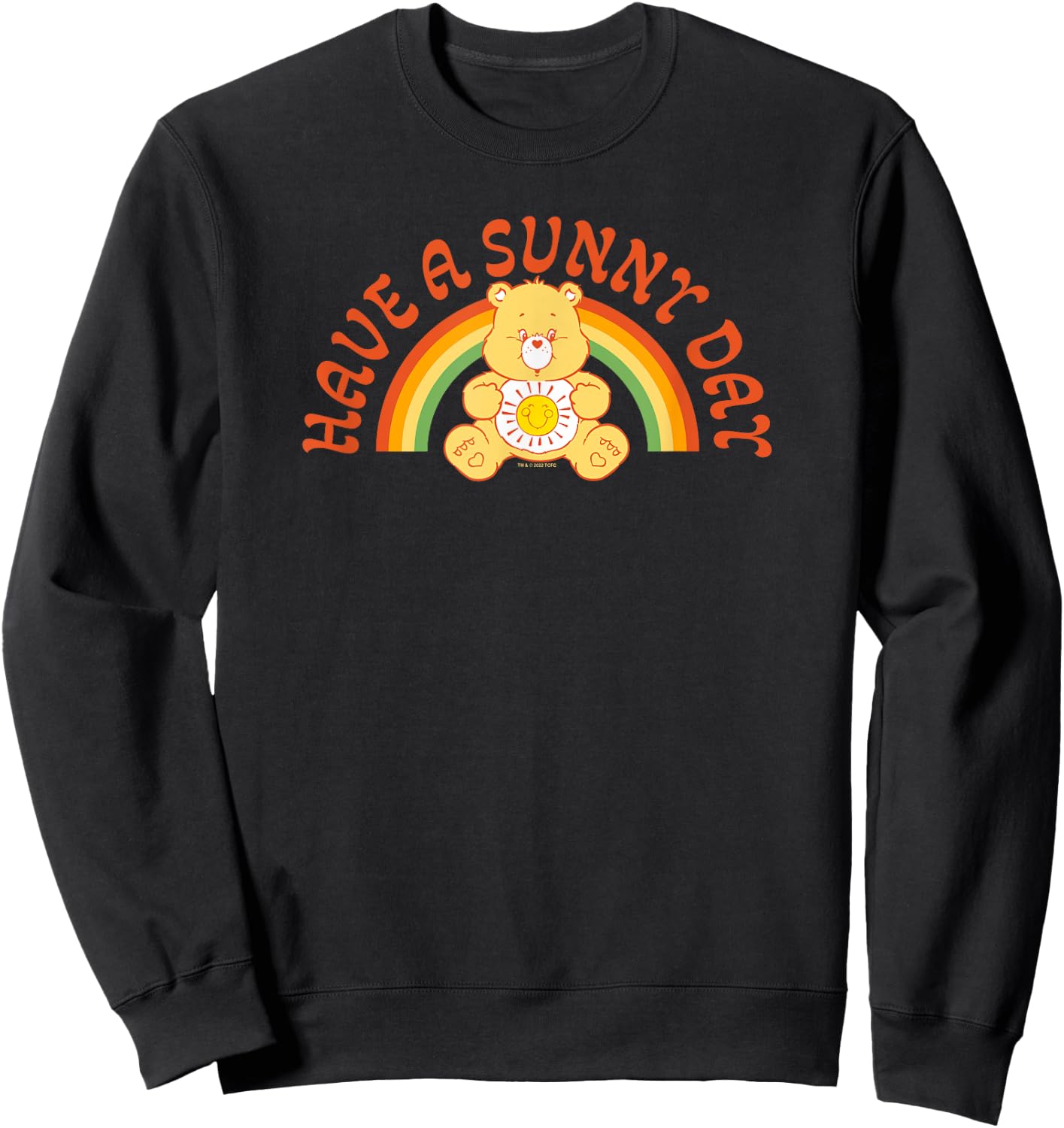 Care Bears Funshine Bear Have A Sunny Day Retro Rainbow , Black, S Sweatshirt - Sweatshirt | Black