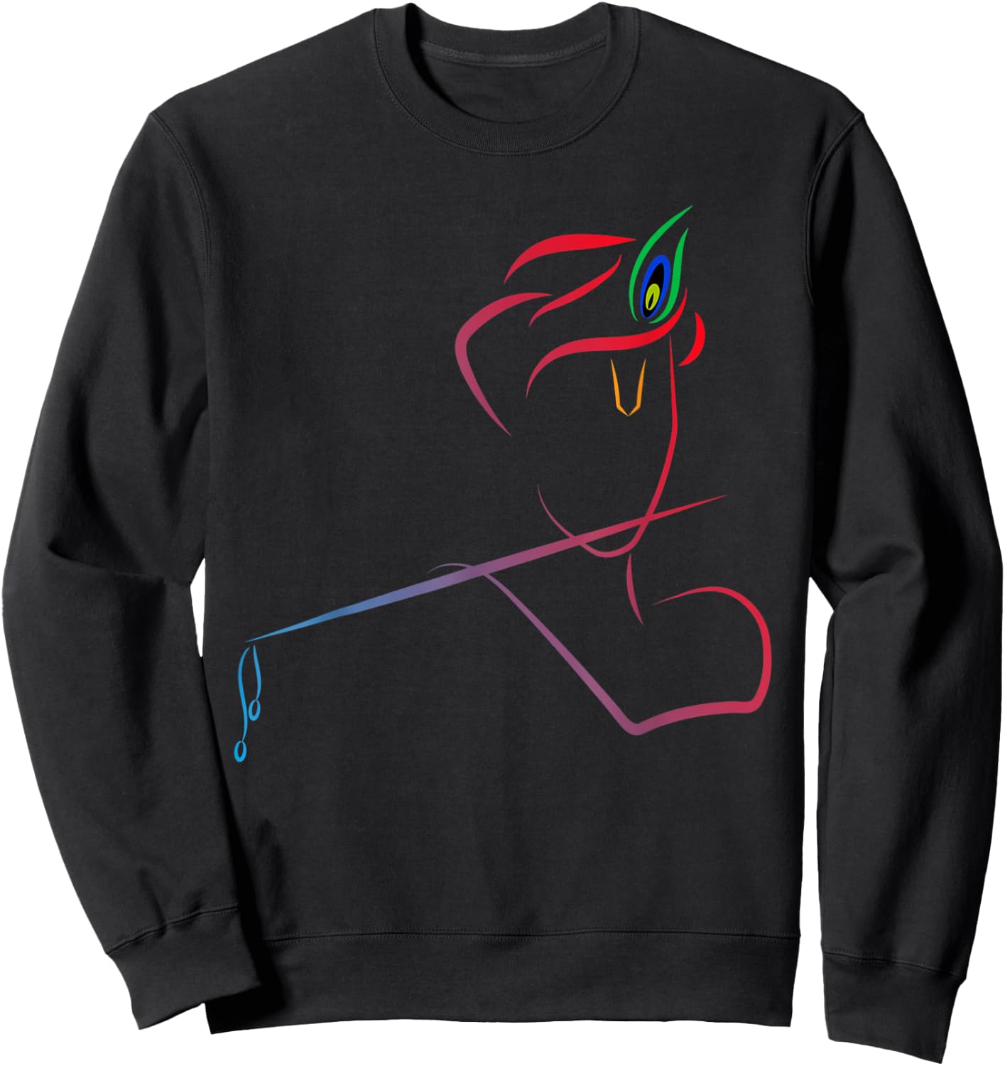 Lord Sri Krishna Designed Sweatshirt - Sweatshirt | Black