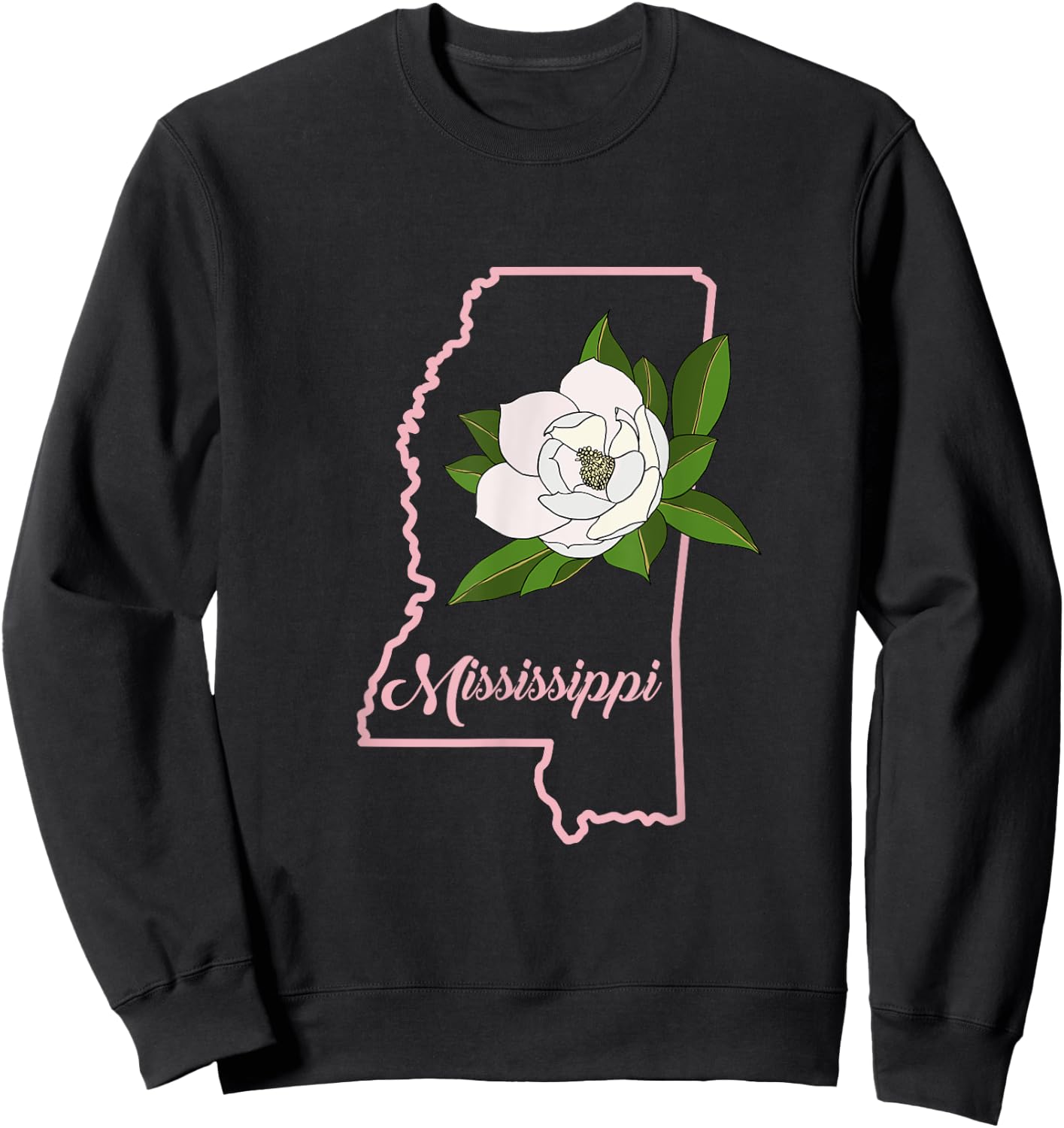 Mississippi Magnolia Flower Sweatshirt - Sweatshirt | Black